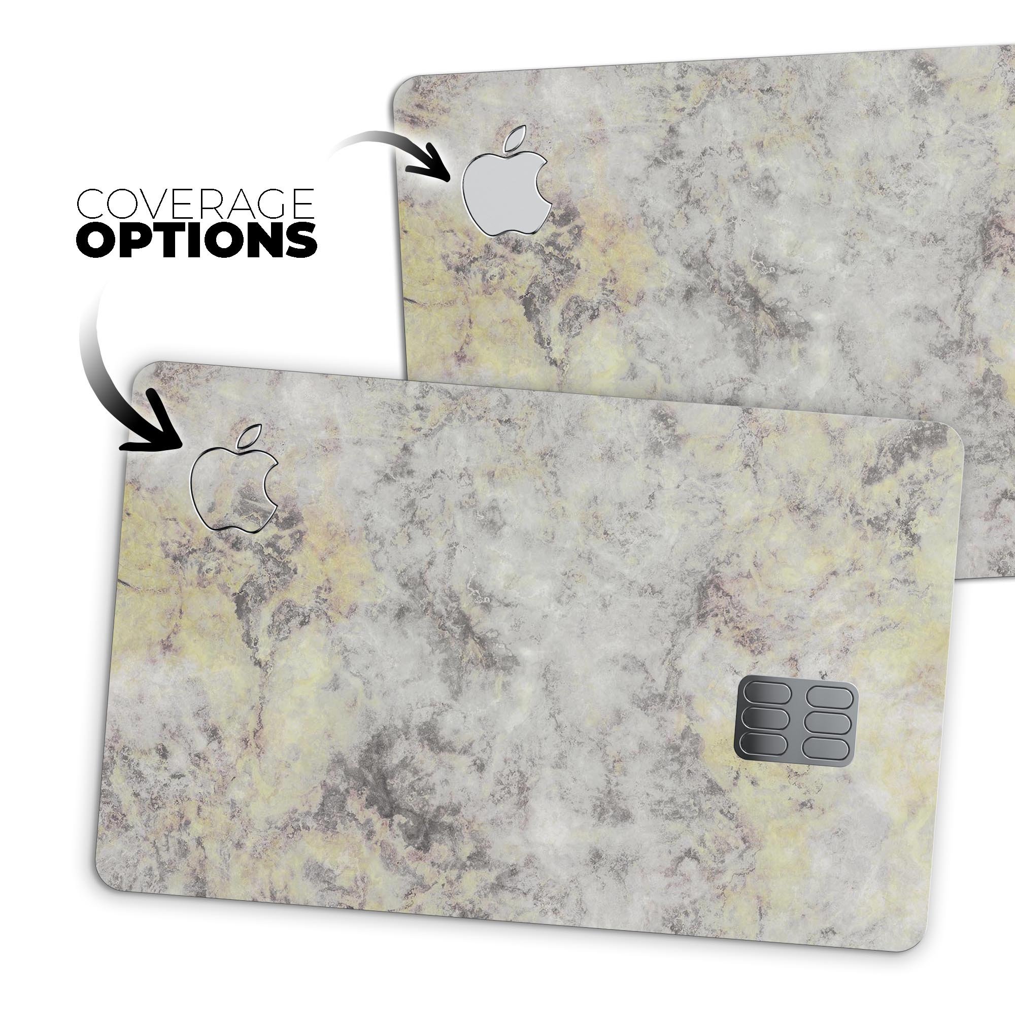 Marble Surface V2 decal skin-kit for Apple Card, showcasing premium vinyl design with ultra-gloss finish.