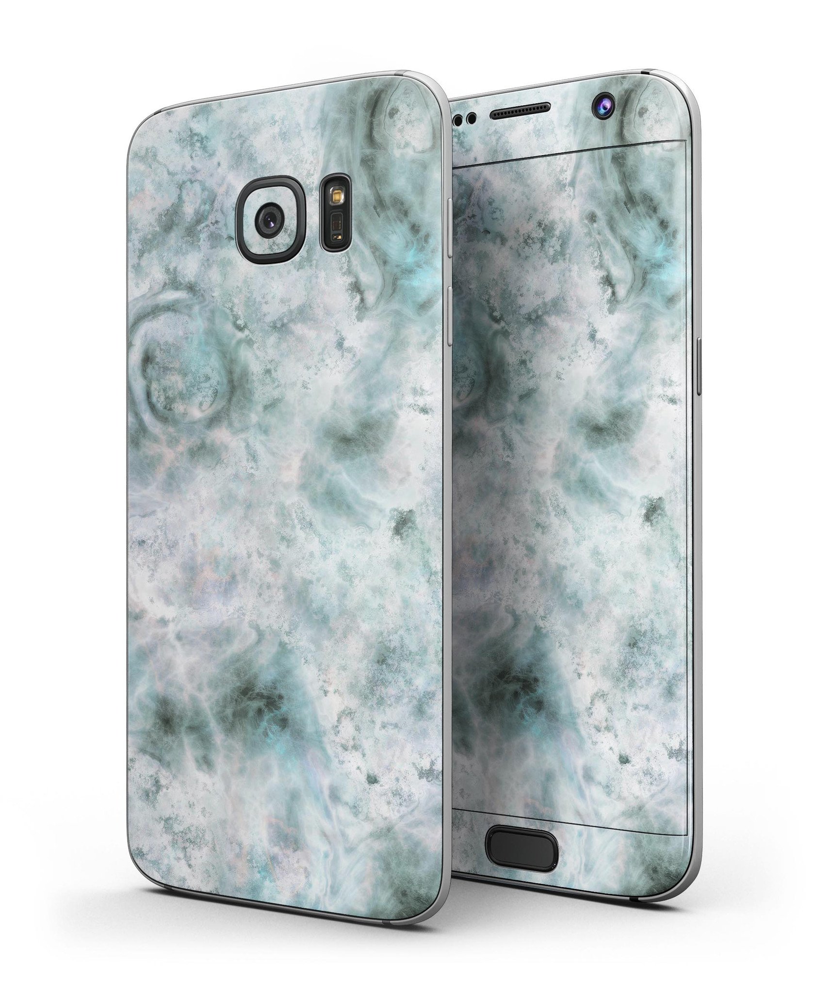 Marble Surface V2 Teal skin kit for Samsung Galaxy S7, showcasing its stylish design and premium vinyl material.