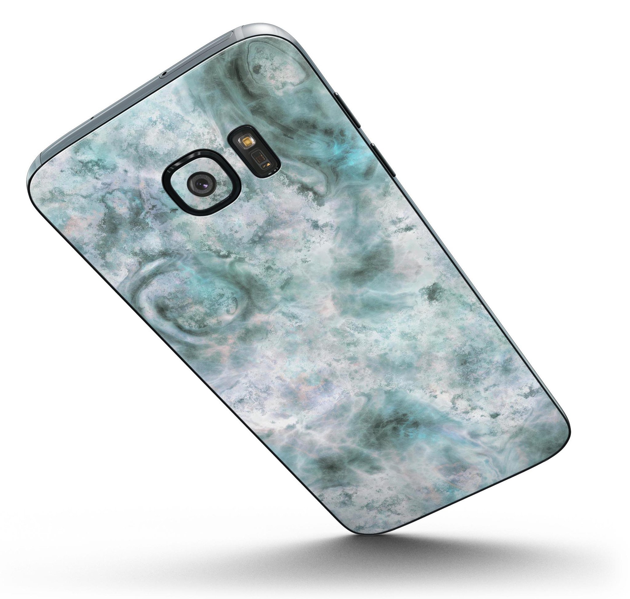 Marble Surface V2 Teal skin kit for Samsung Galaxy S7, showcasing its stylish design and premium vinyl material.