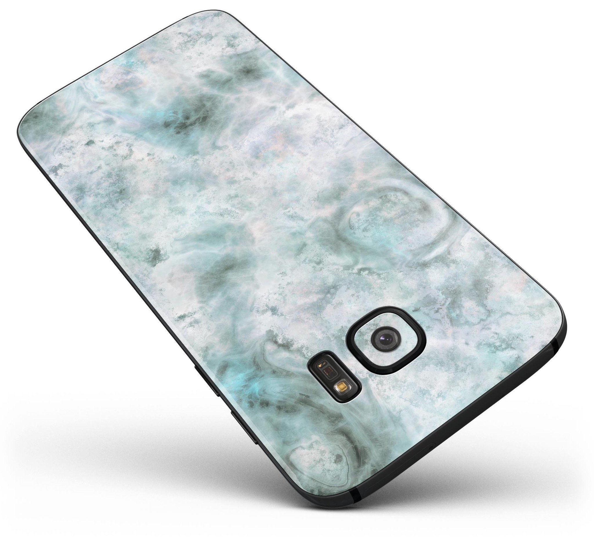 Marble Surface V2 Teal skin kit for Samsung Galaxy S7, showcasing its stylish design and premium vinyl material.