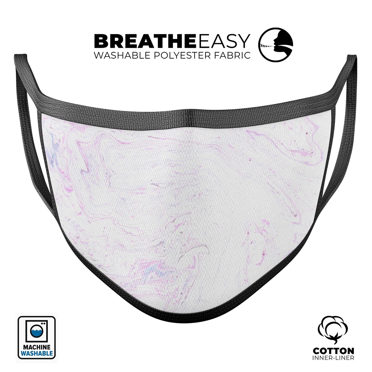 Marble Textures 20 unisex mouth cover made of cotton, featuring adjustable ear loops and a stylish design, suitable for daily use.