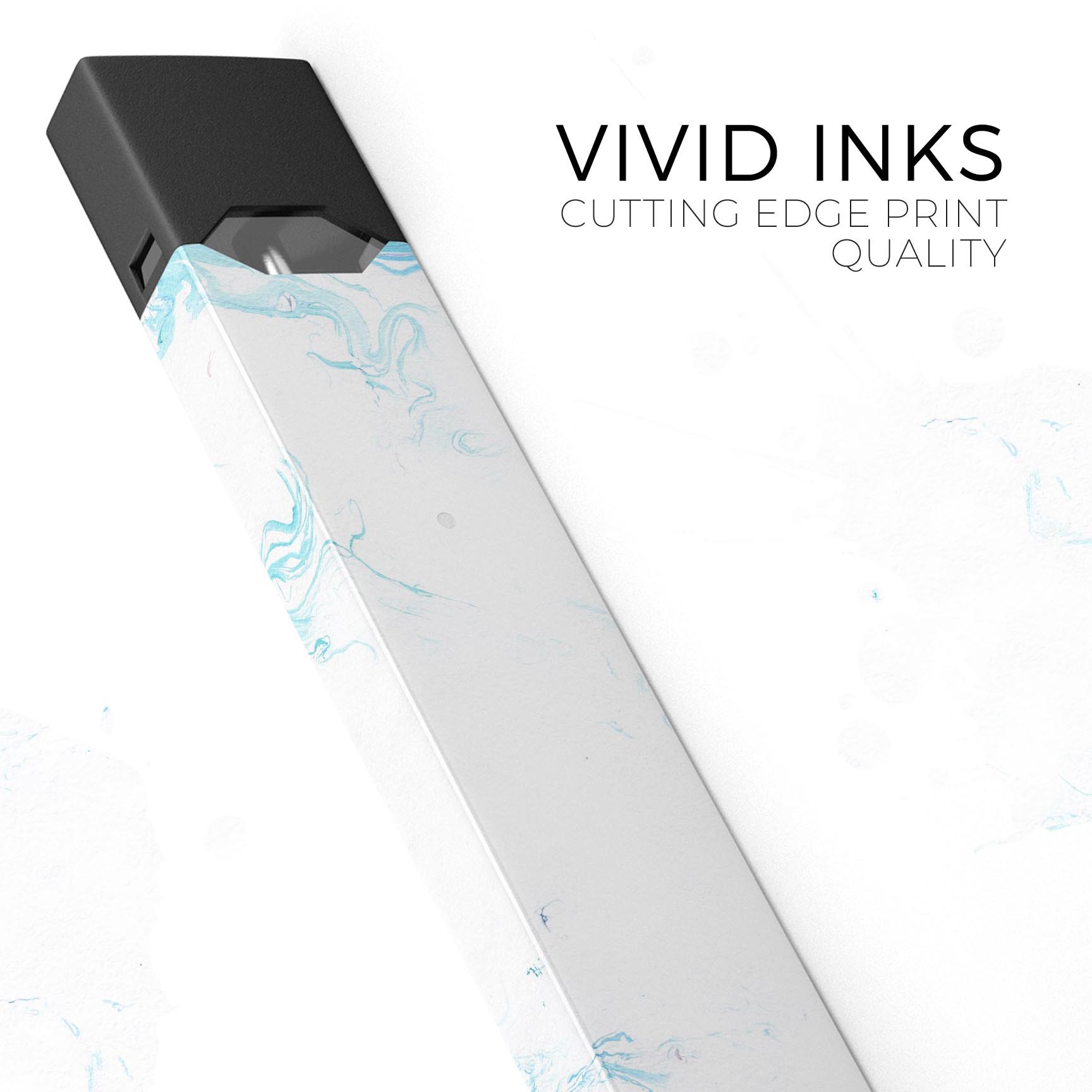 Marbleized Blue Border v2 skin wrap sticker for JUUL vaping device, showcasing a stylish design and premium quality.