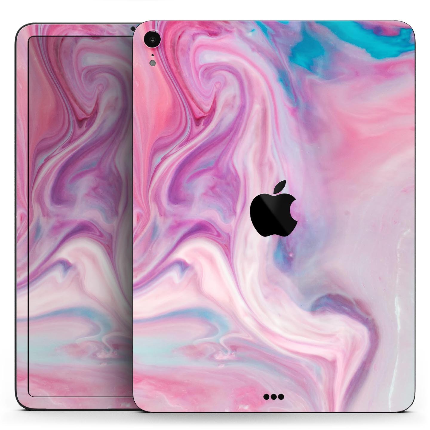 Marbleized Color Paradise V2 skin decal for Apple iPad, showcasing a vibrant marble design with a smooth finish.