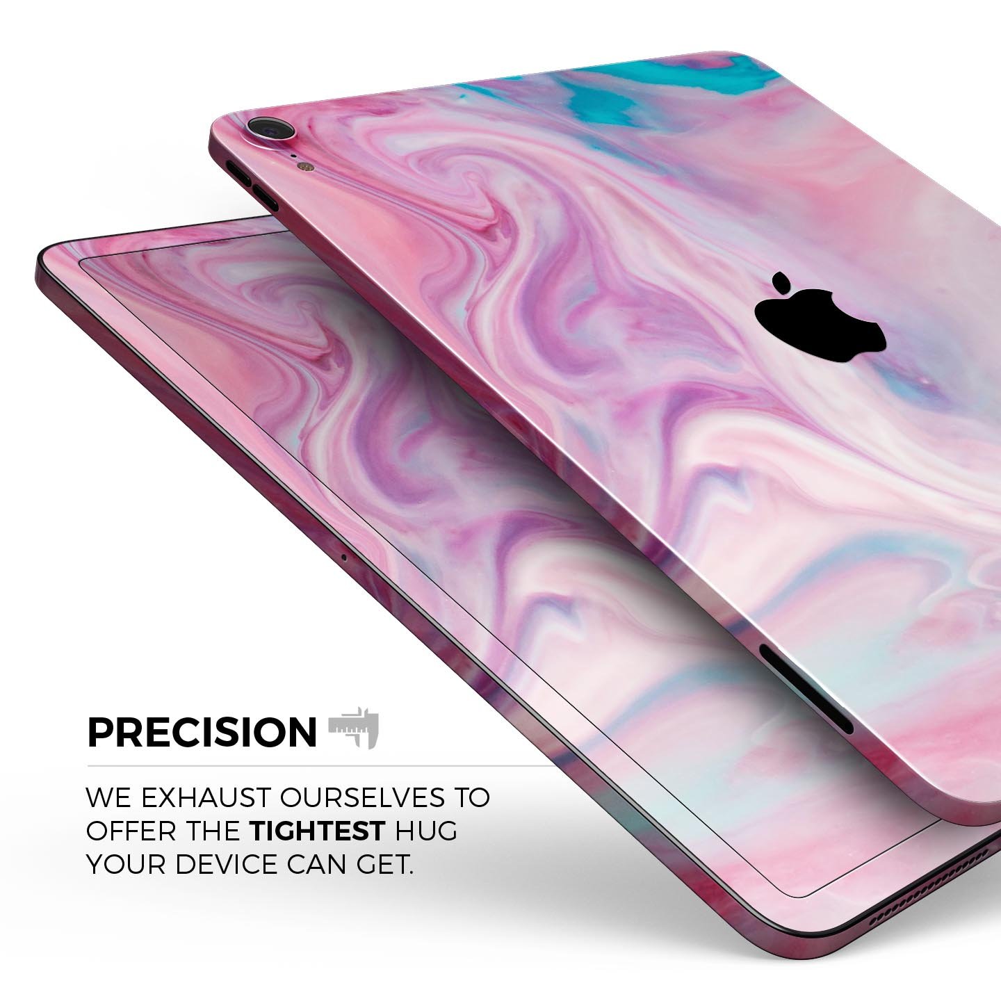 Marbleized Color Paradise V2 skin decal for Apple iPad, showcasing a vibrant marble design with a smooth finish.