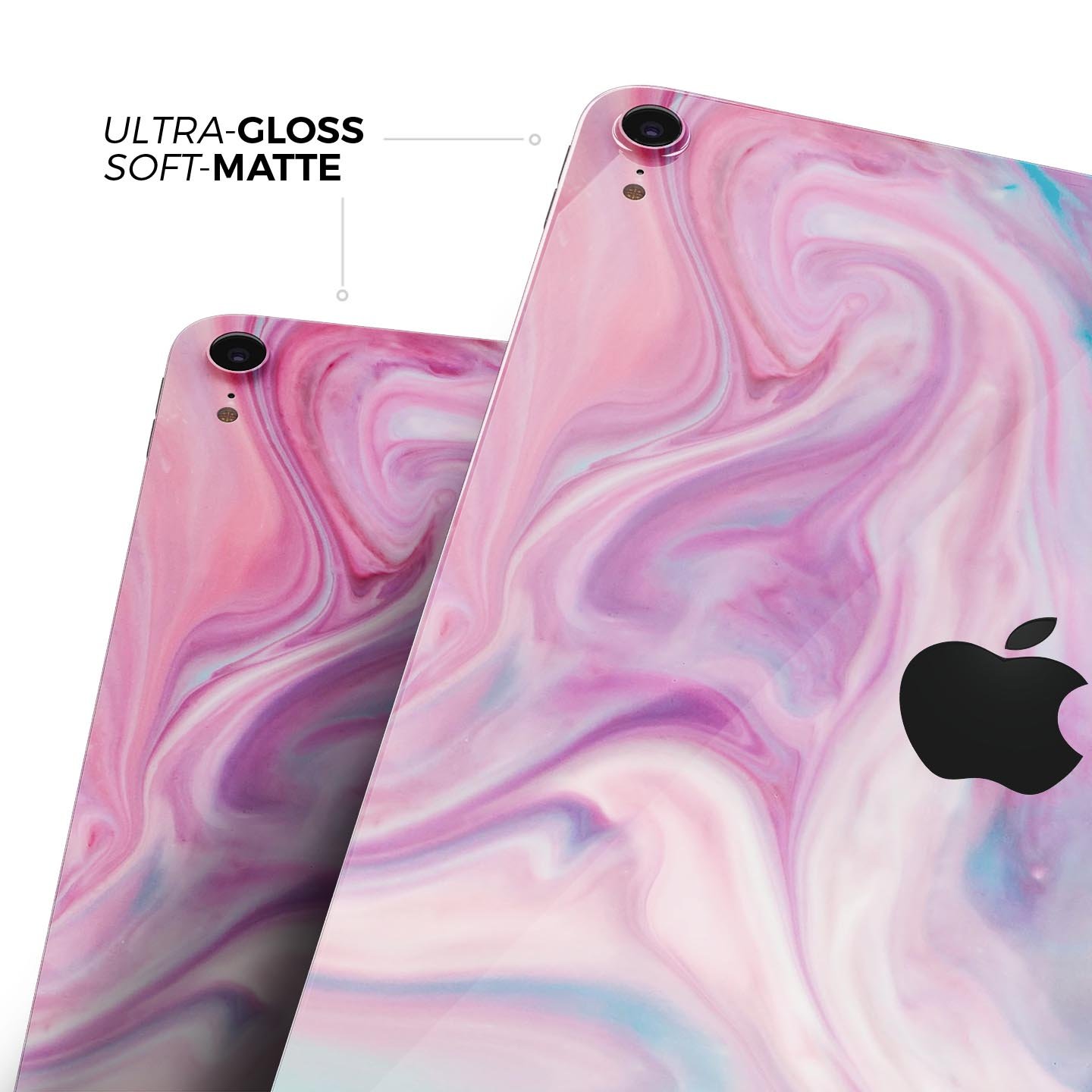 Marbleized Color Paradise V2 skin decal for Apple iPad, showcasing a vibrant marble design with a smooth finish.