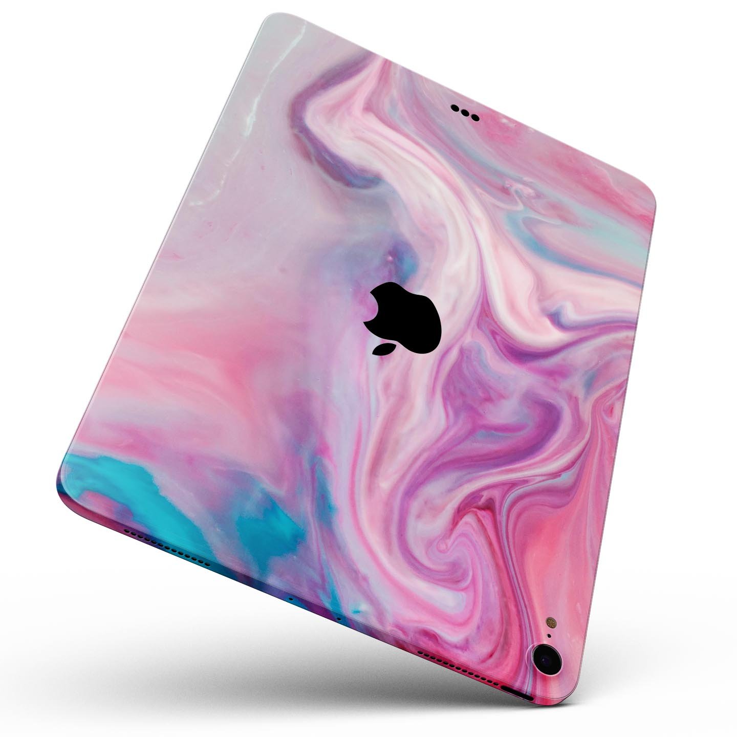 Marbleized Color Paradise V2 skin decal for Apple iPad, showcasing a vibrant marble design with a smooth finish.