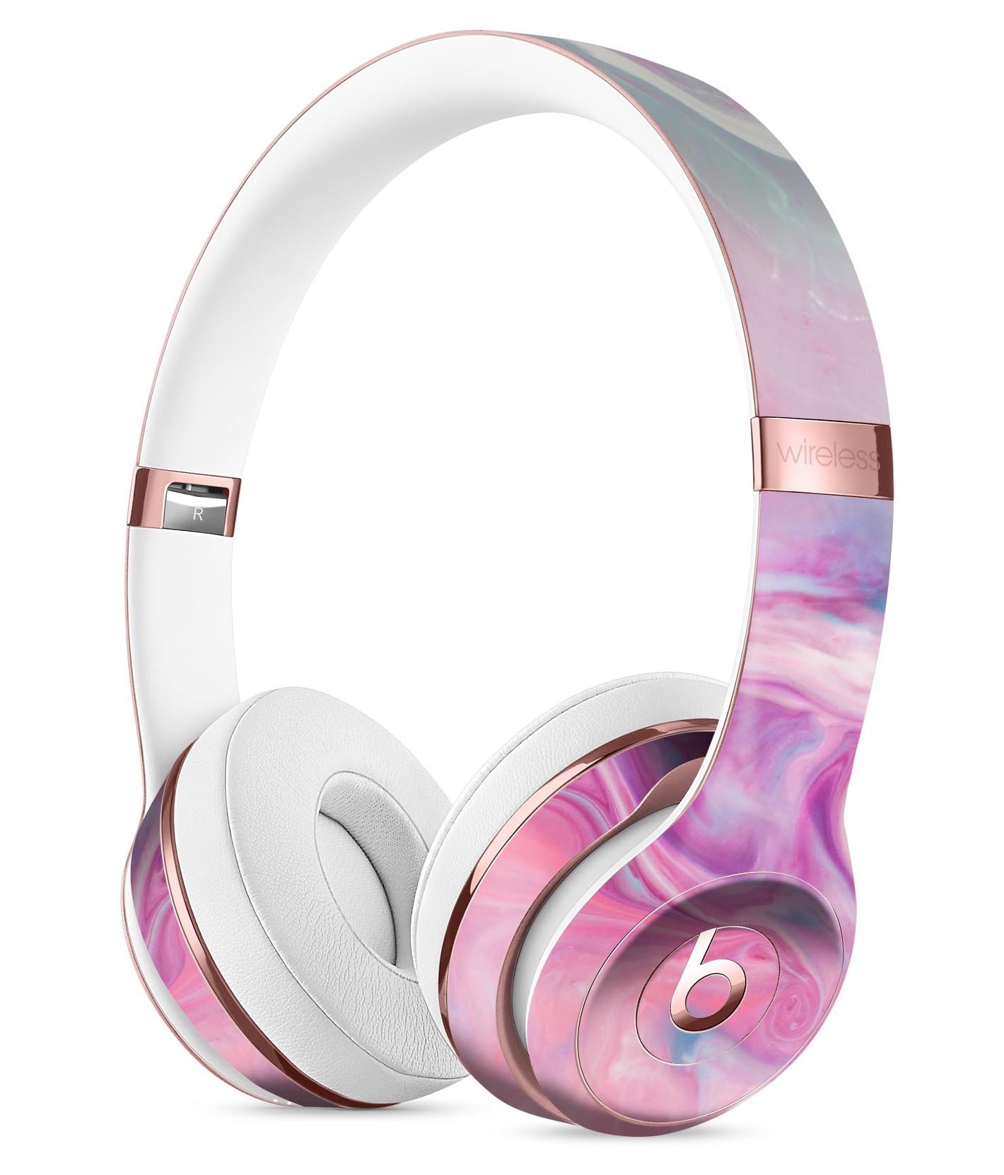 Marbleized Color Paradise V2 Full-Body Skin Kit for Beats by Dre Solo 3 Wireless Headphones, showcasing a stylish marble design.