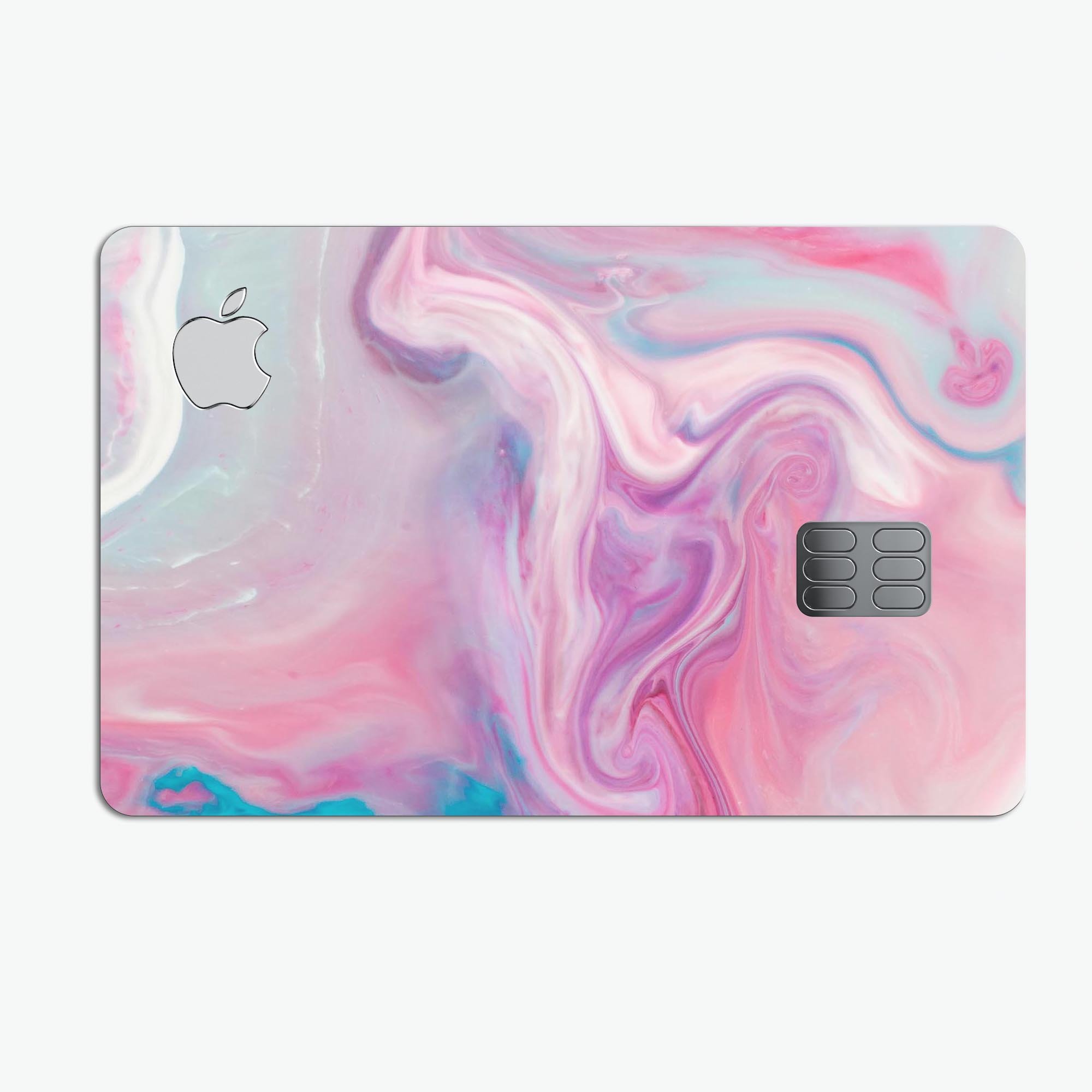 Marbleized Color Paradise V2 decal skin for Apple Card, showcasing a vibrant marble design with a glossy finish.