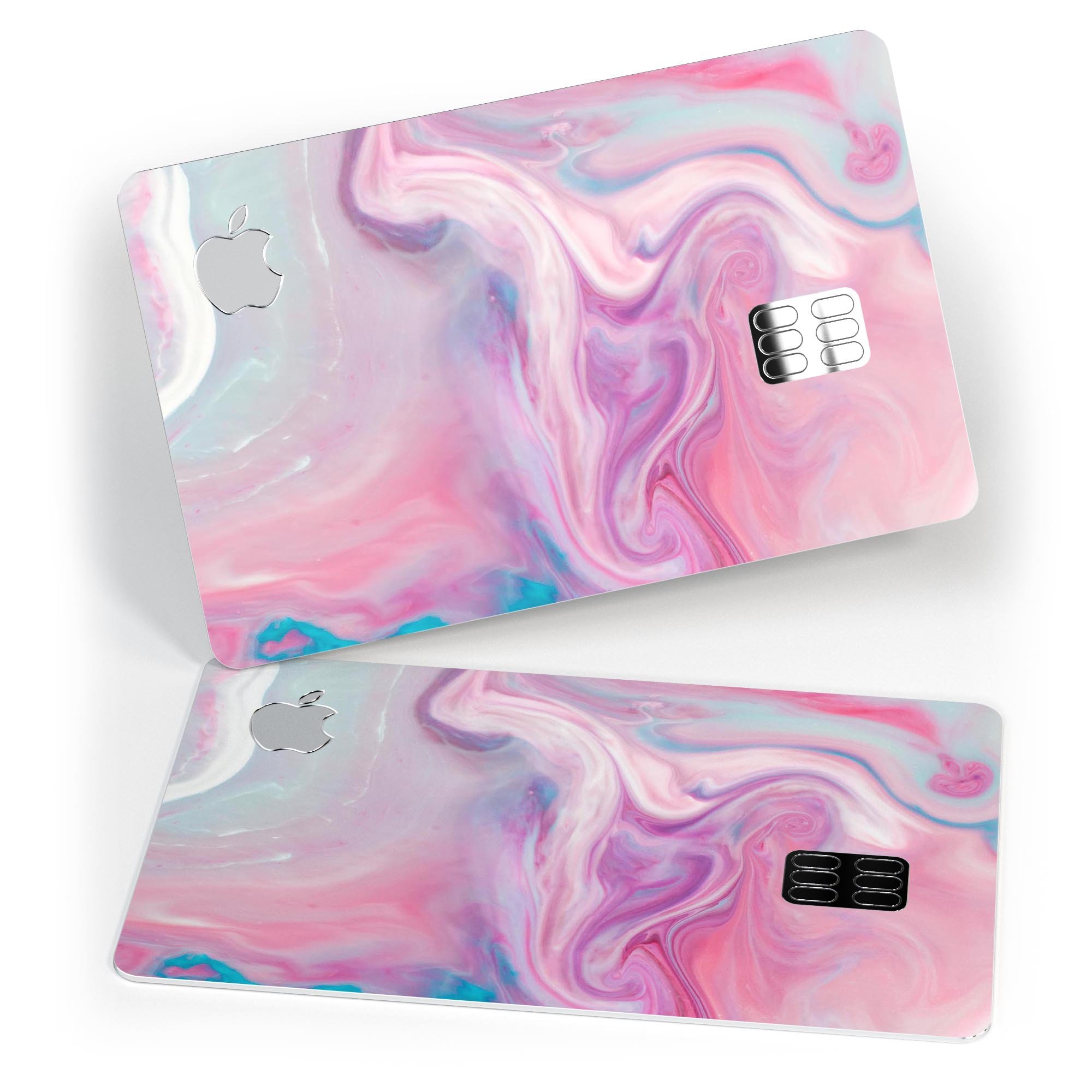 Marbleized Color Paradise V2 decal skin for Apple Card, showcasing a vibrant marble design with a glossy finish.