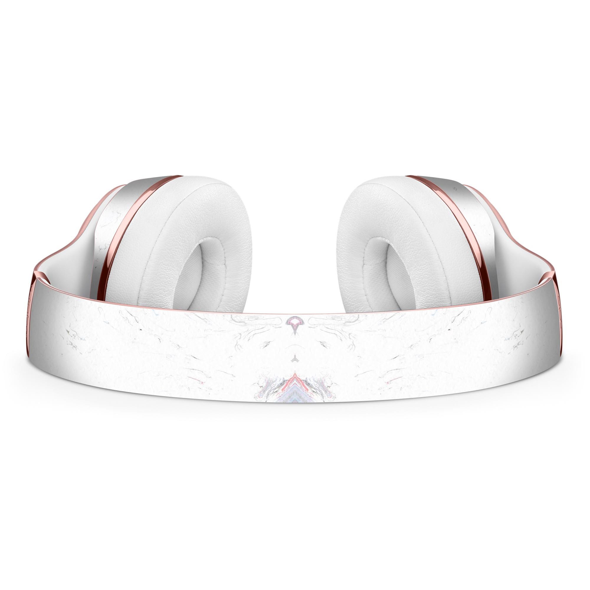 Marbleized light gray full-body skin kit for Beats by Dre Solo 3 Wireless Headphones, showcasing a stylish design and precise fit.