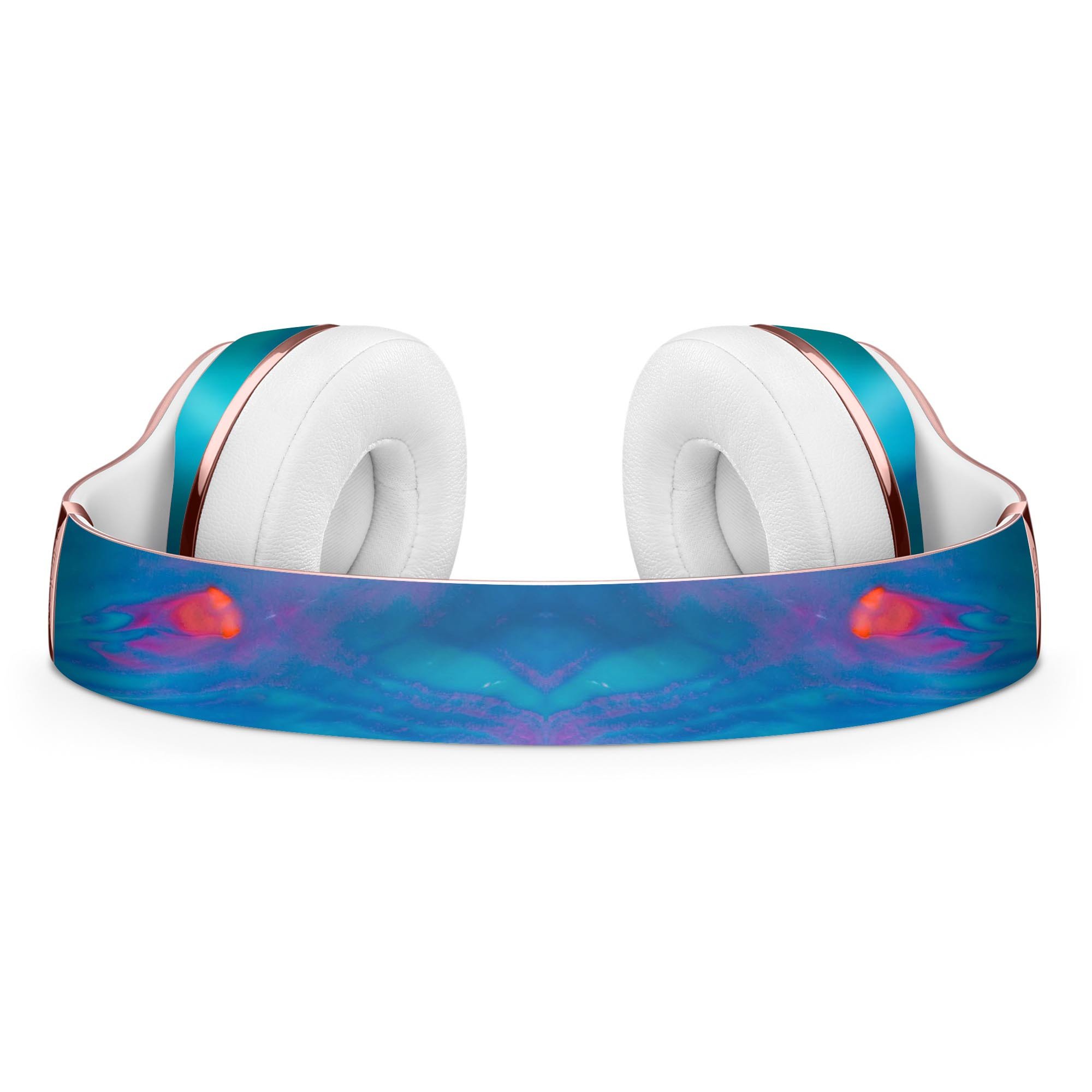 Marbleized Ocean Blue Full-Body Skin Kit for Beats by Dre Solo 3, showcasing vibrant colors and precise cutouts for a perfect fit.