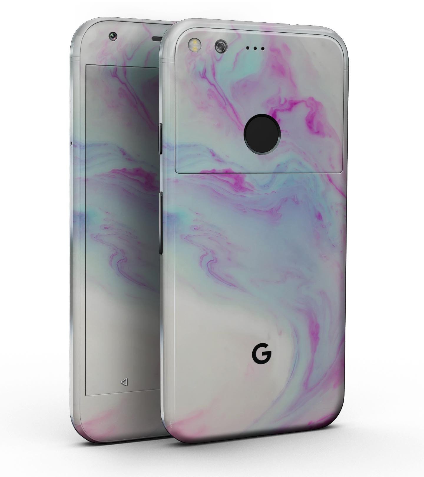 Marbleized Paradise V072 Full-Body Skin Kit for Google Pixel, showcasing its sleek design and finish options.