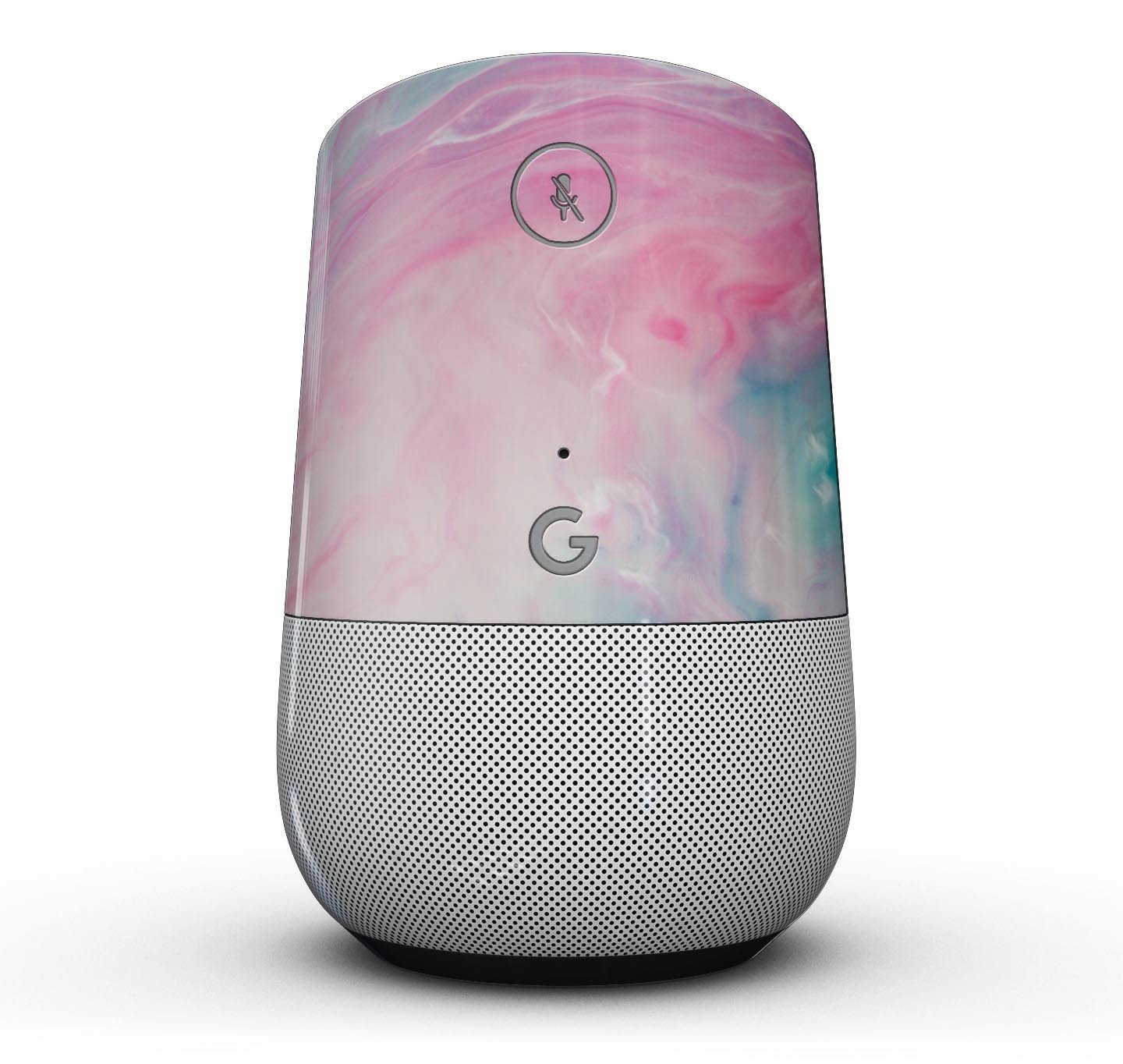 Marbleized Pink and Blue Paradise V712 Full-Body Skin Kit for Google Home Assistant, showcasing a vibrant marble design.