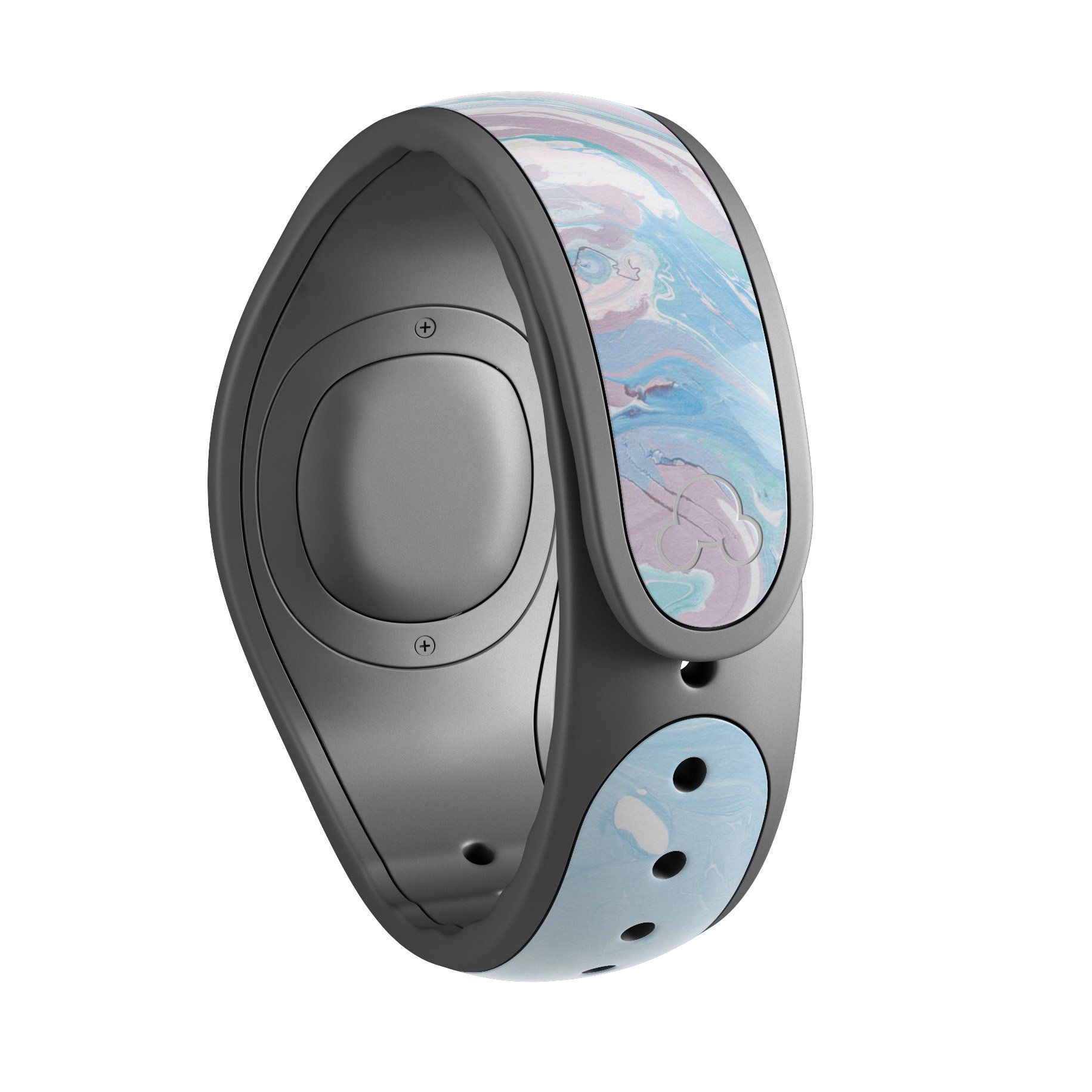 Marbleized Pink and Blue decal skin wrap kit for Disney Magic Band, showcasing vibrant colors and a stylish design.