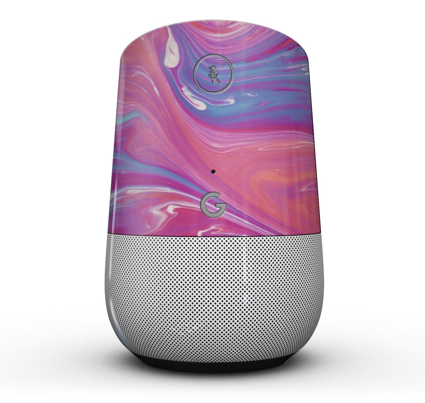 Marbleized Pink and Blue Full-Body Skin Kit for Google Home Assistant, showcasing a vibrant and stylish design.