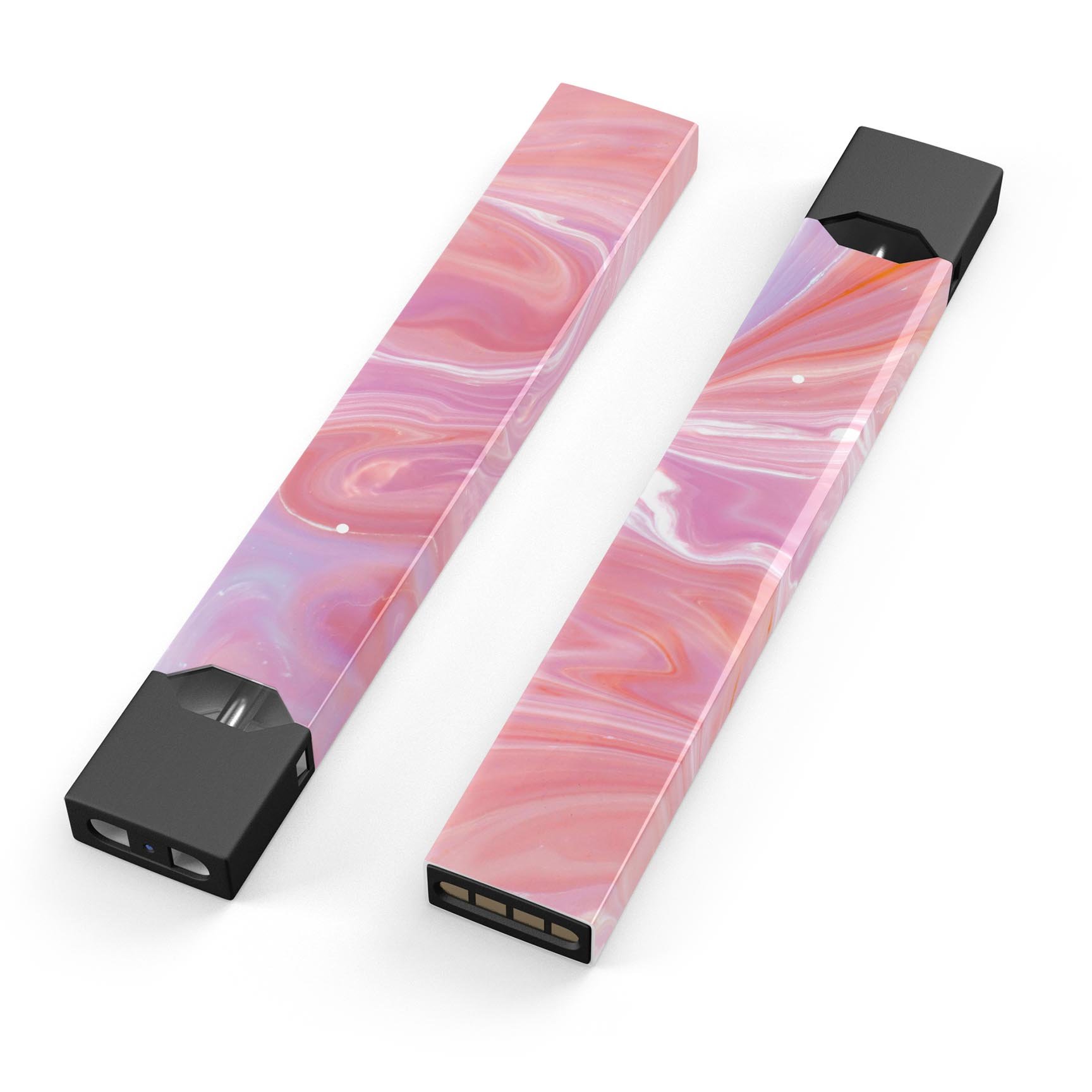 Marbleized Pink Paradise skin-wrap sticker designed for JUUL vaping device, showcasing vibrant pink marble design.