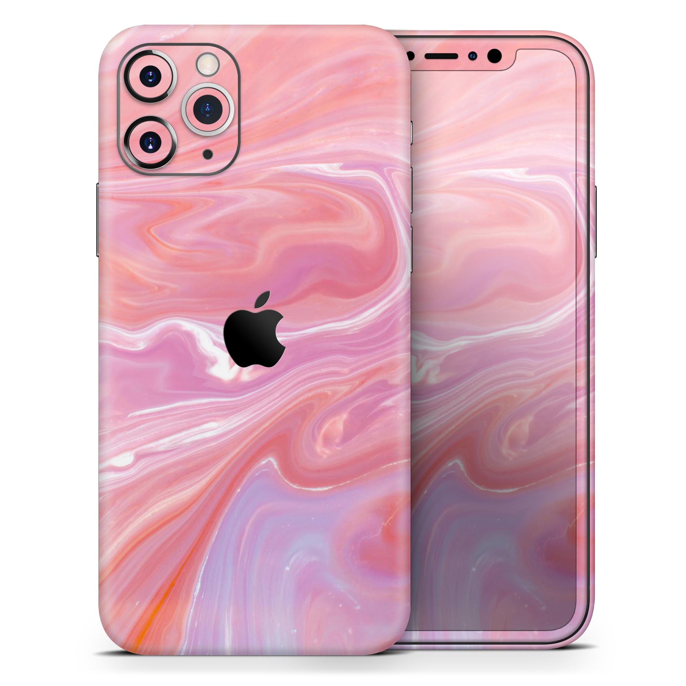 Marbleized Pink Paradise skin for Apple iPhone, showcasing a stylish pink marble design.