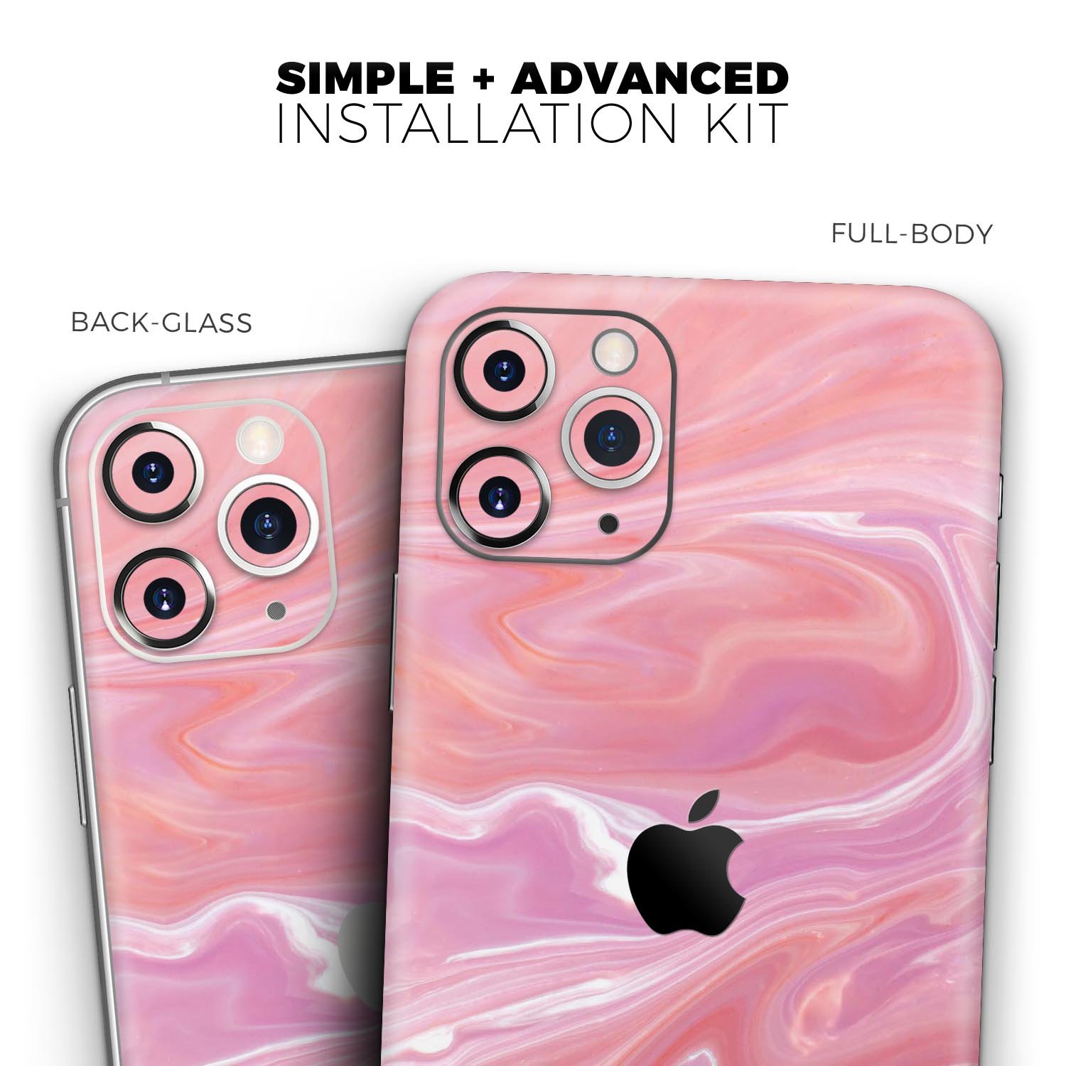 Marbleized Pink Paradise skin for Apple iPhone, showcasing a stylish pink marble design.