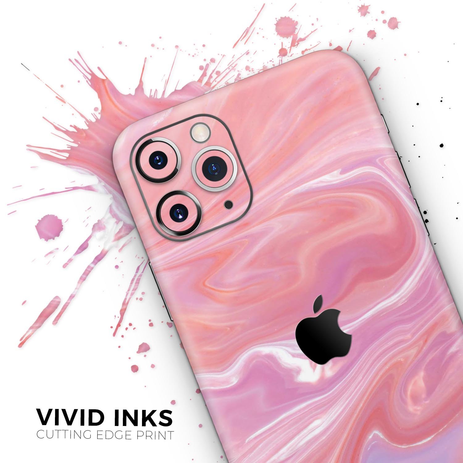 Marbleized Pink Paradise skin for Apple iPhone, showcasing a stylish pink marble design.