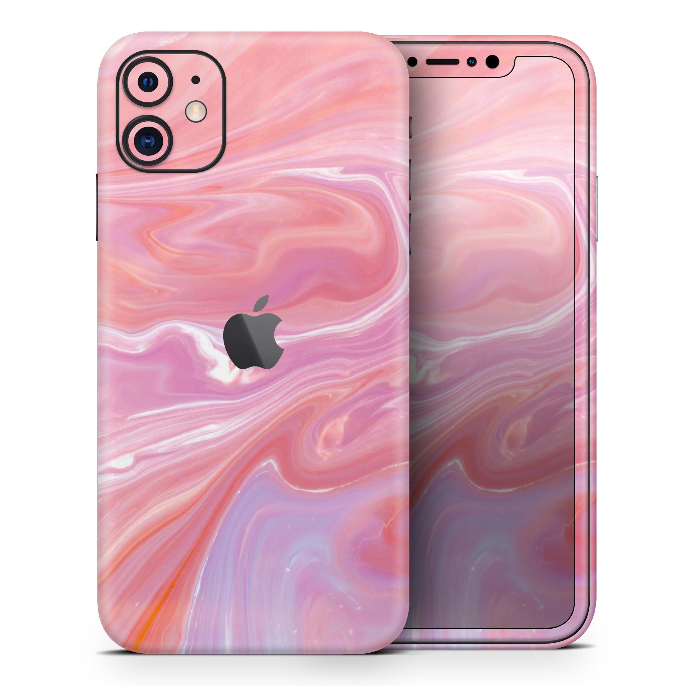 Marbleized Pink Paradise skin for Apple iPhone, showcasing a stylish pink marble design.