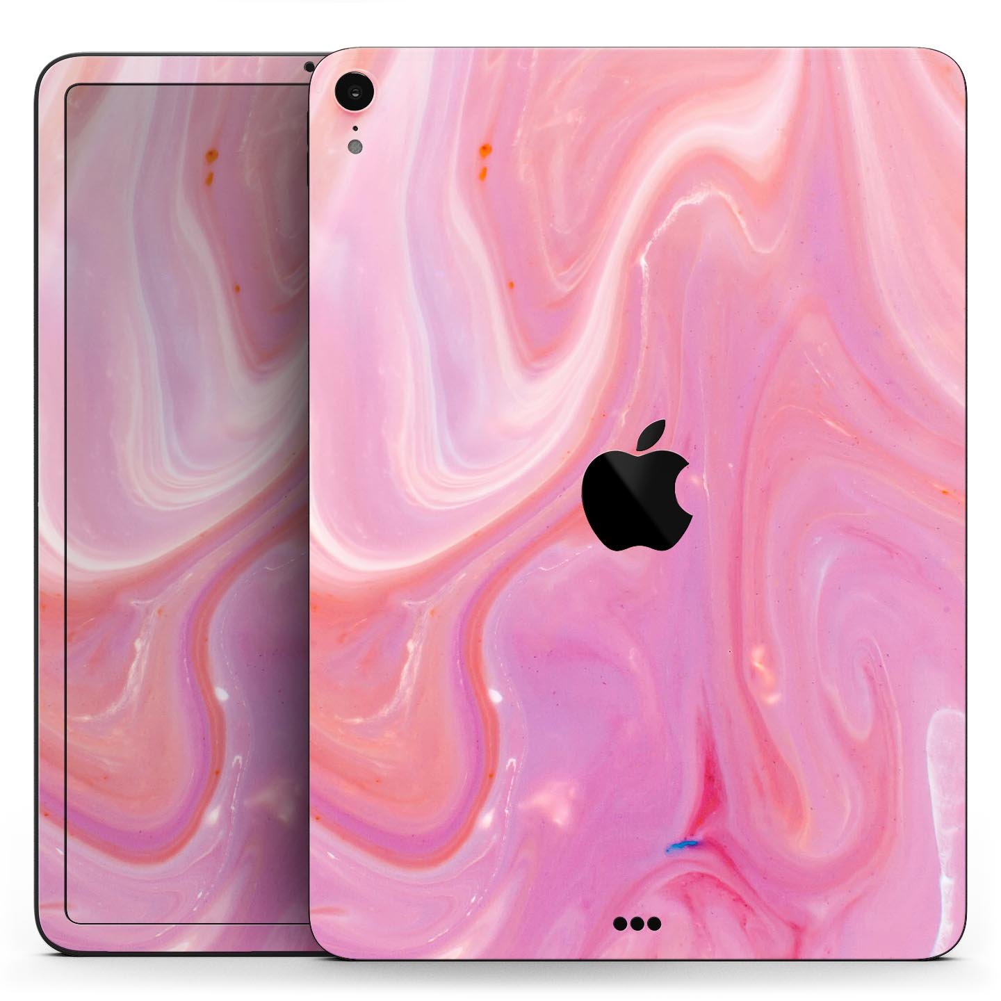 Marbleized Pink Paradise V2 skin decal for Apple iPad, showcasing a vibrant pink marble design with a glossy finish.