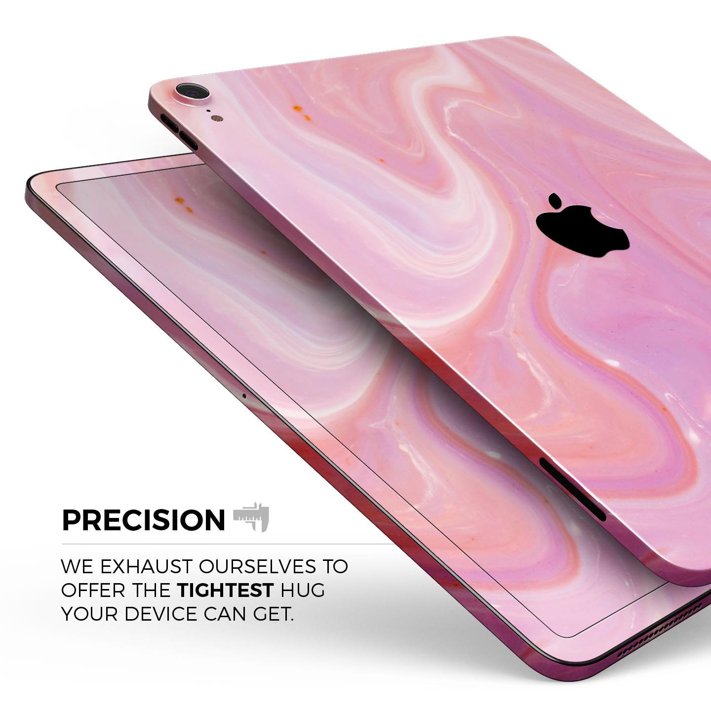 Marbleized Pink Paradise V2 skin decal for Apple iPad, showcasing a vibrant pink marble design with a glossy finish.