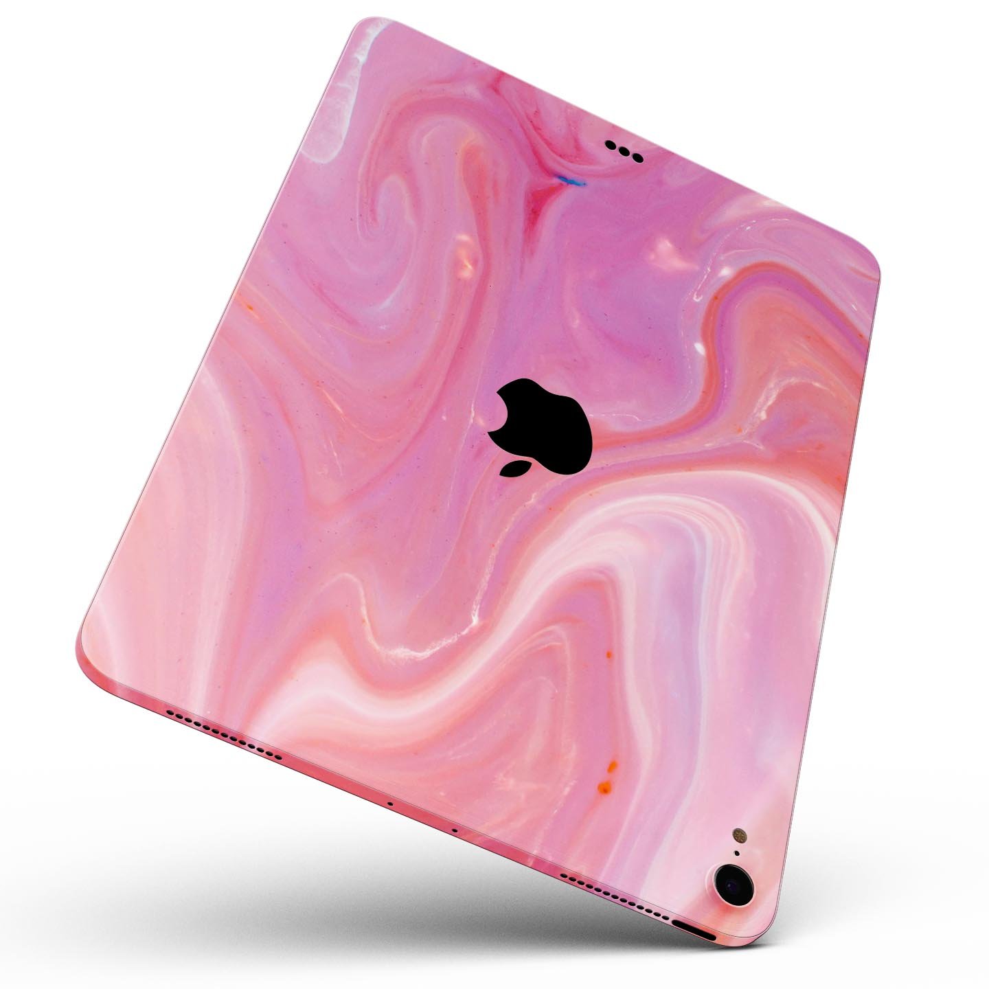 Marbleized Pink Paradise V2 skin decal for Apple iPad, showcasing a vibrant pink marble design with a glossy finish.