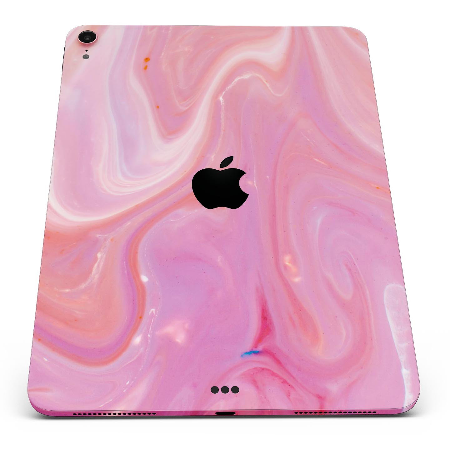 Marbleized Pink Paradise V2 skin decal for Apple iPad, showcasing a vibrant pink marble design with a glossy finish.