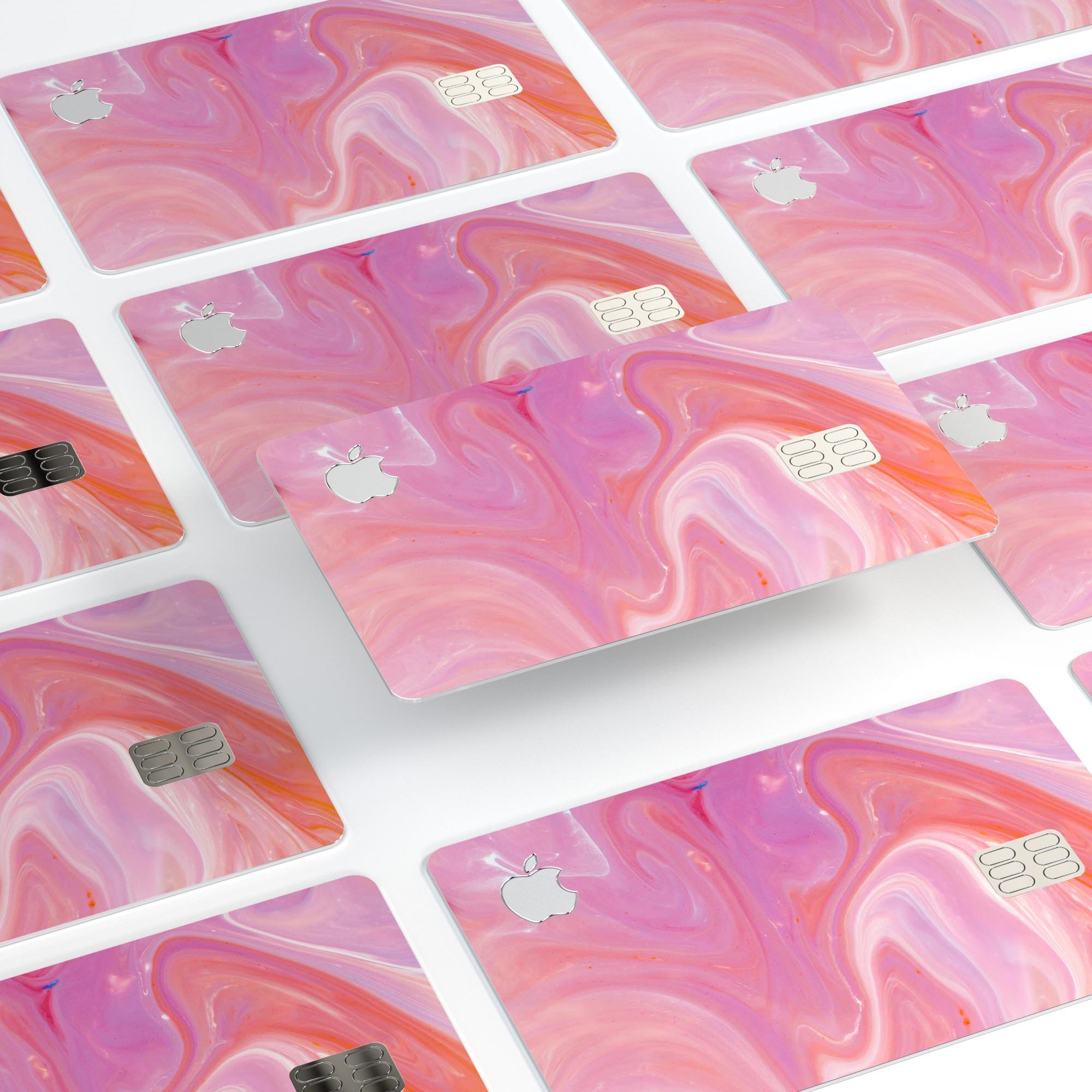 Marbleized Pink Paradise V2 decal skin for Apple Card, showcasing its vibrant design and premium quality.