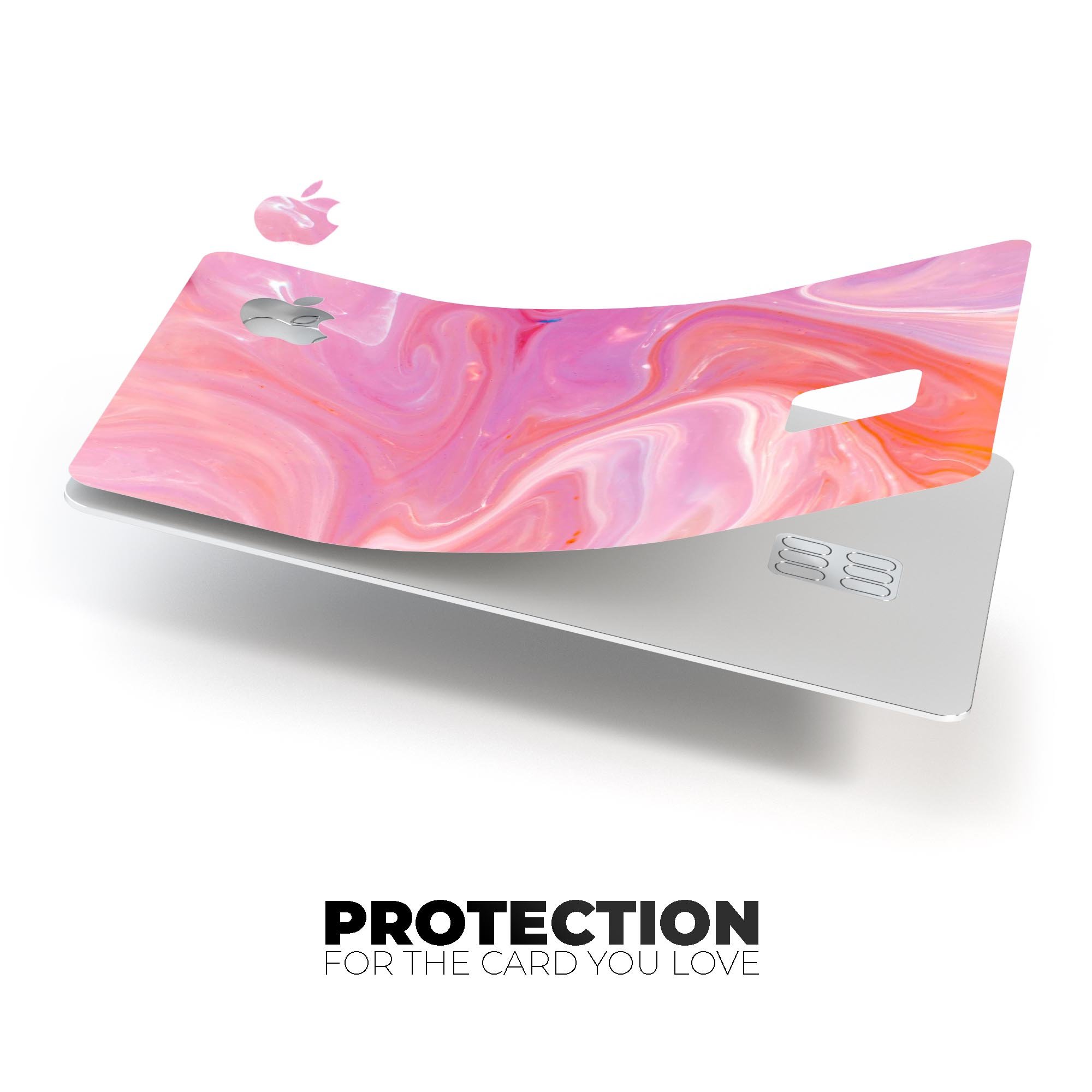 Marbleized Pink Paradise V2 decal skin for Apple Card, showcasing its vibrant design and premium quality.