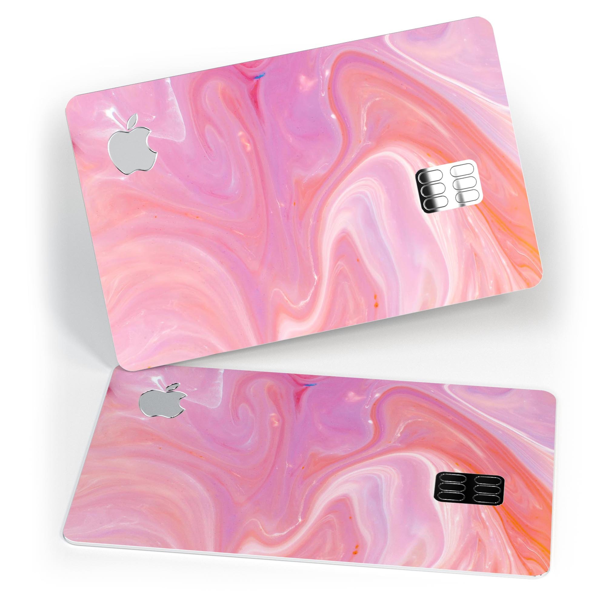 Marbleized Pink Paradise V2 decal skin for Apple Card, showcasing its vibrant design and premium quality.