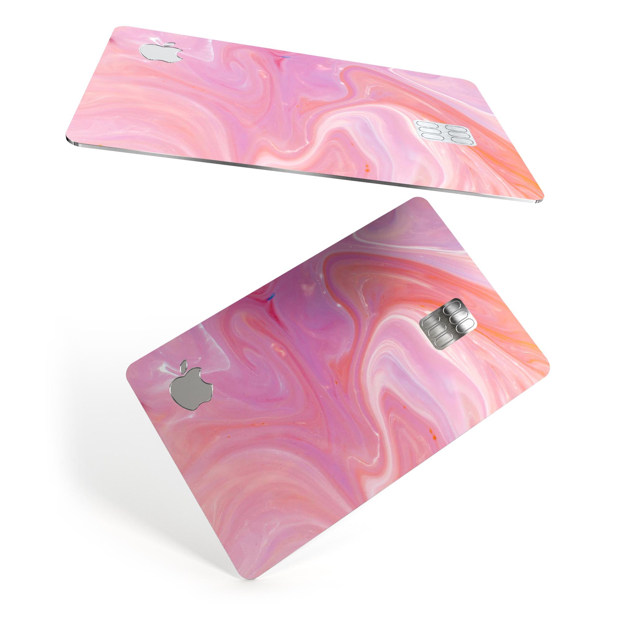 Marbleized Pink Paradise V2 decal skin for Apple Card, showcasing its vibrant design and premium quality.