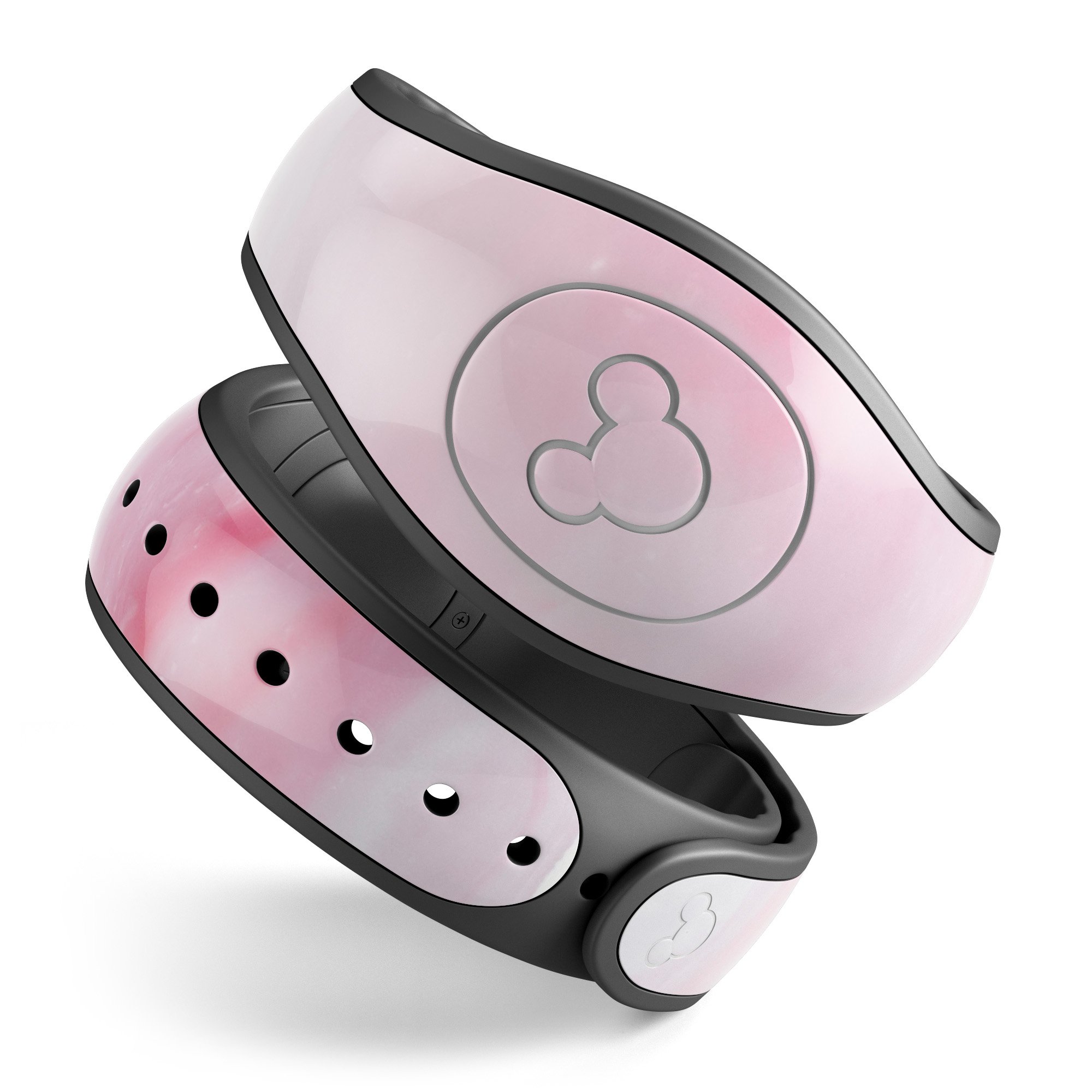 Marbleized Pink Paradise V4 decal skin wrap kit for Disney Magic Band, showcasing a vibrant pink marble design.