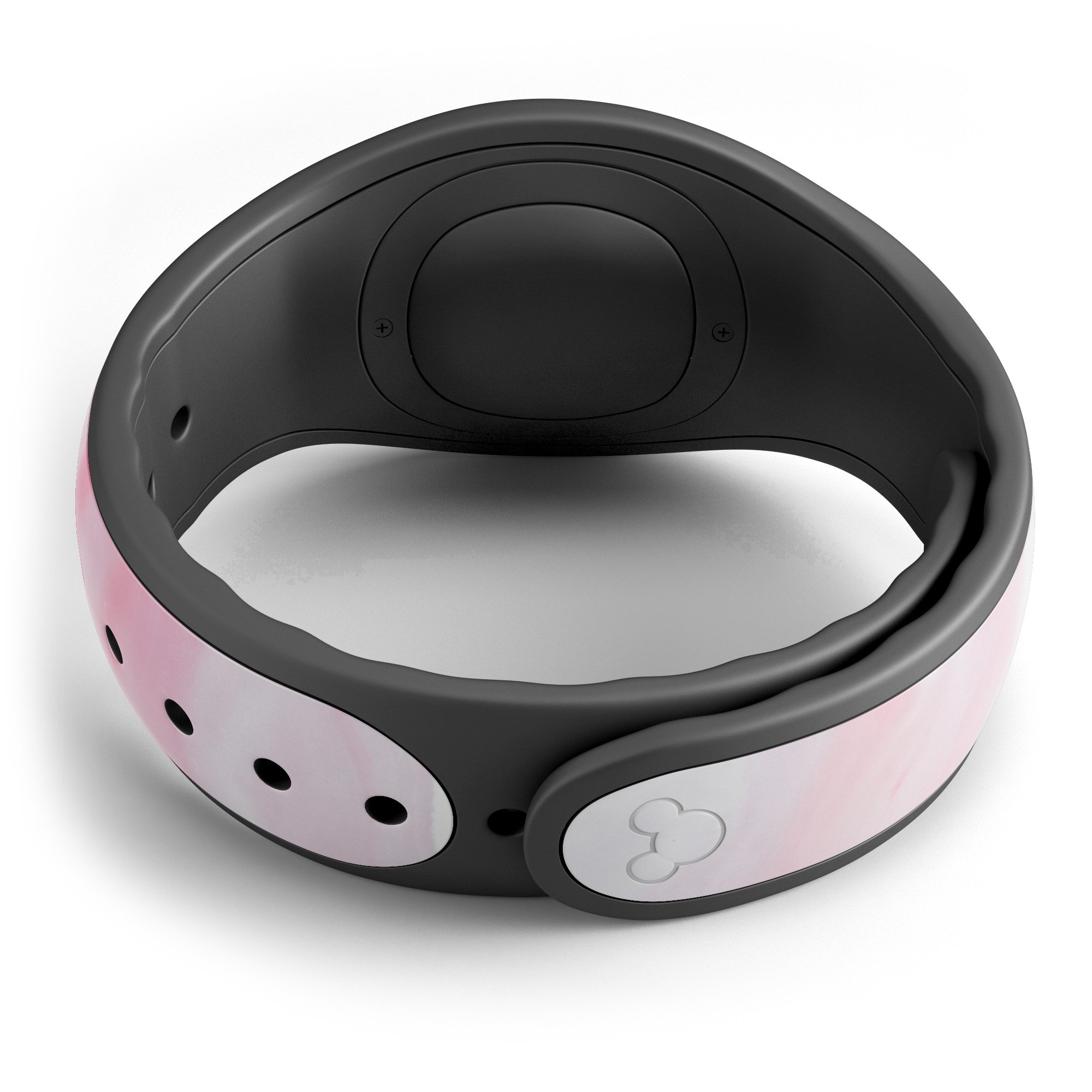 Marbleized Pink Paradise V4 decal skin wrap kit for Disney Magic Band, showcasing a vibrant pink marble design.