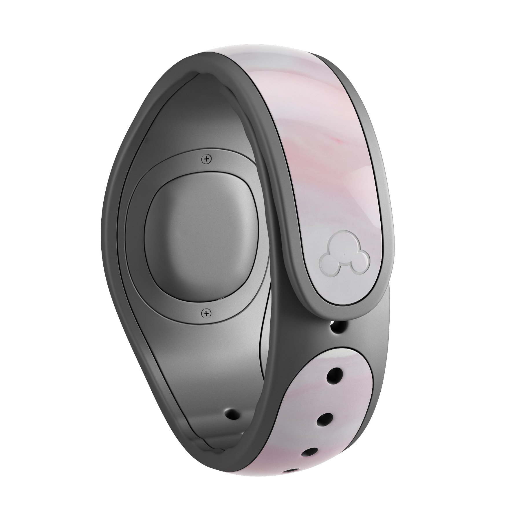 Marbleized Pink Paradise V4 decal skin wrap kit for Disney Magic Band, showcasing a vibrant pink marble design.