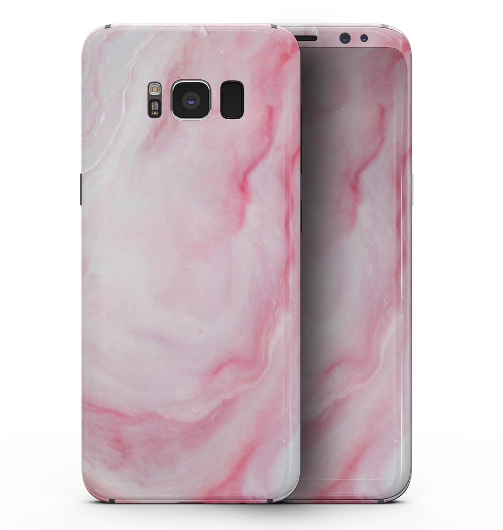 Marbleized Pink Paradise V4 skin for Samsung Galaxy S8, showcasing a stylish design with a smooth finish.