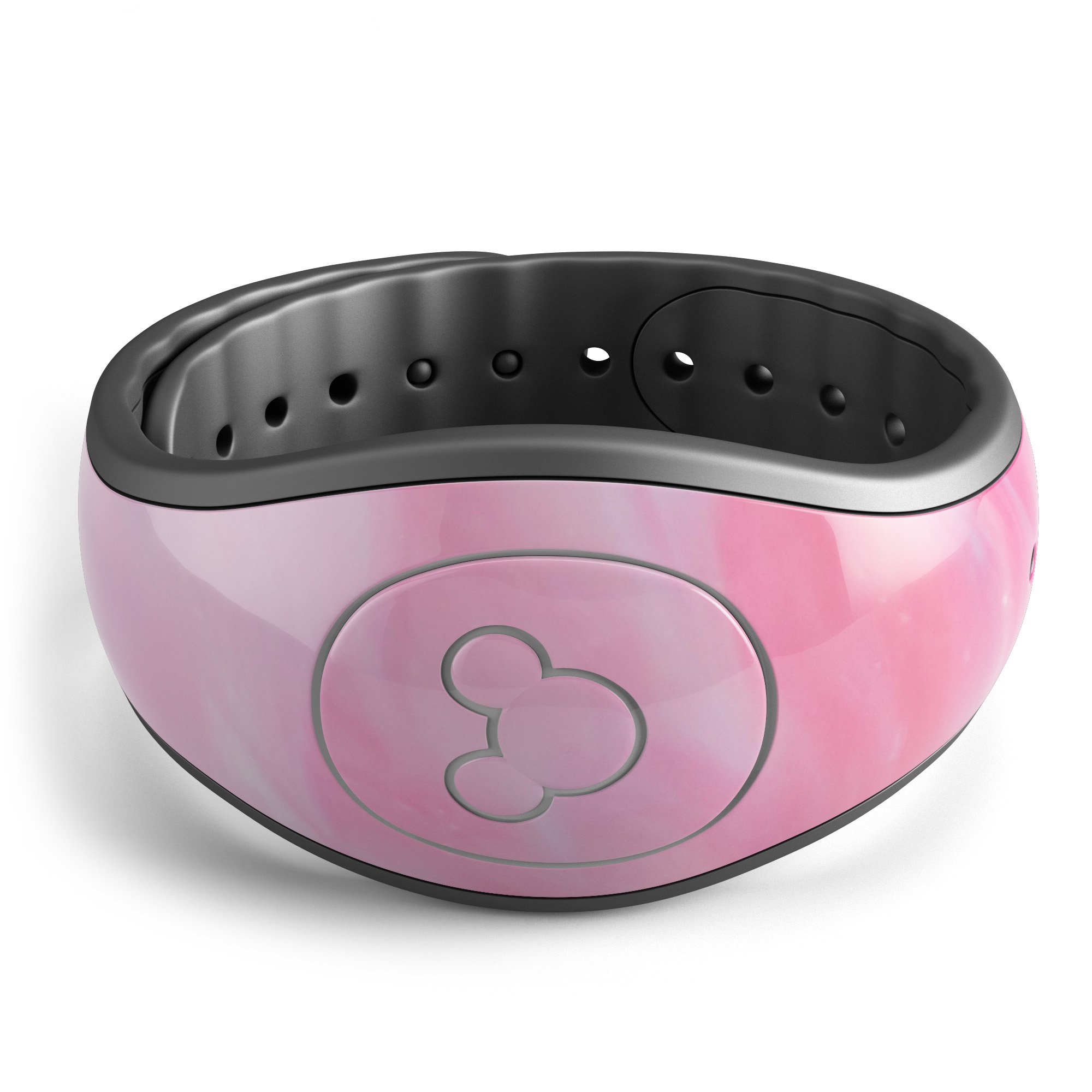 Marbleized Pink Paradise V5 decal skin wrap kit for Disney Magic Band, showcasing a stylish pink marble design.