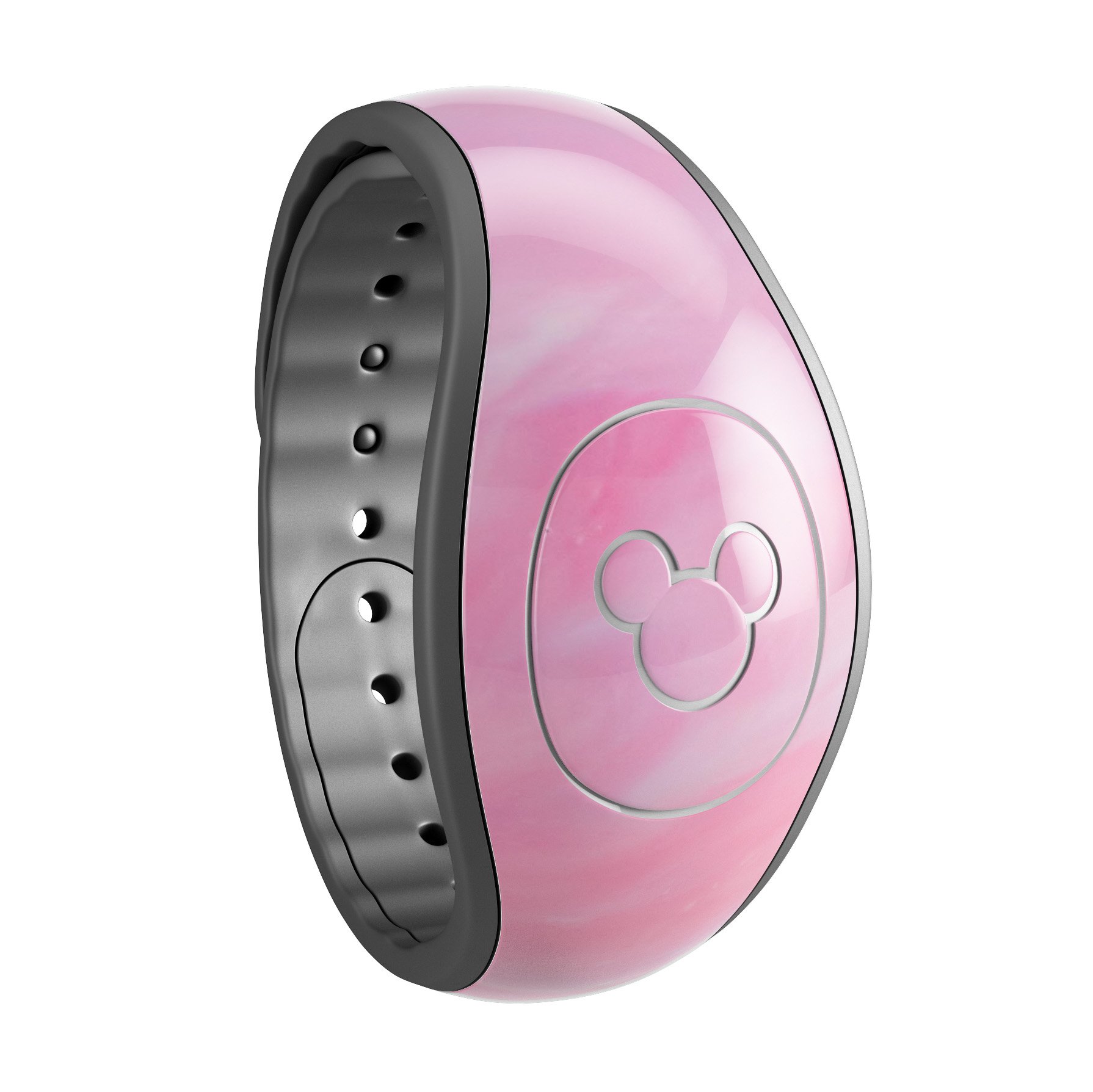 Marbleized Pink Paradise V5 decal skin wrap kit for Disney Magic Band, showcasing a stylish pink marble design.