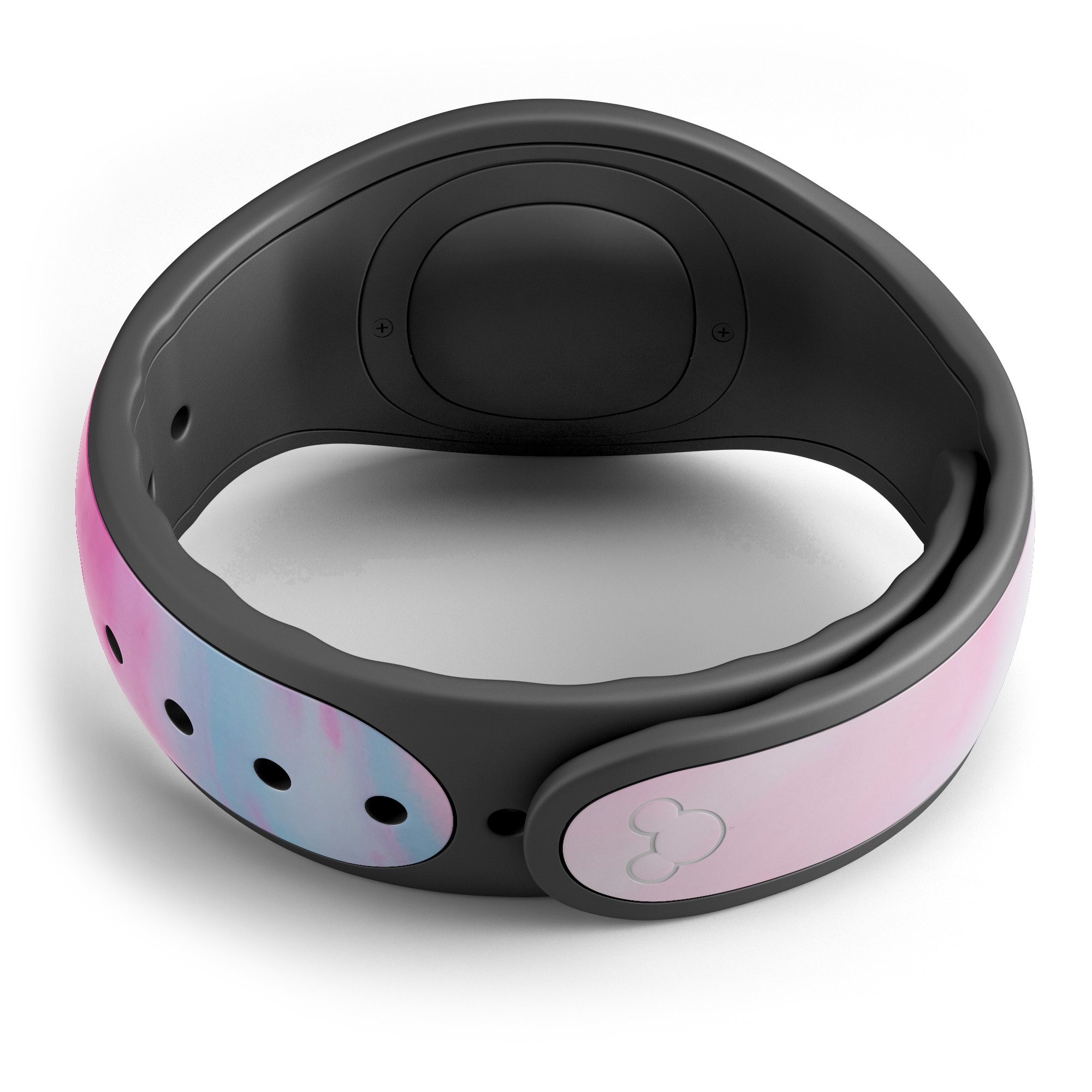 Marbleized Pink Paradise V5 decal skin wrap kit for Disney Magic Band, showcasing a stylish pink marble design.