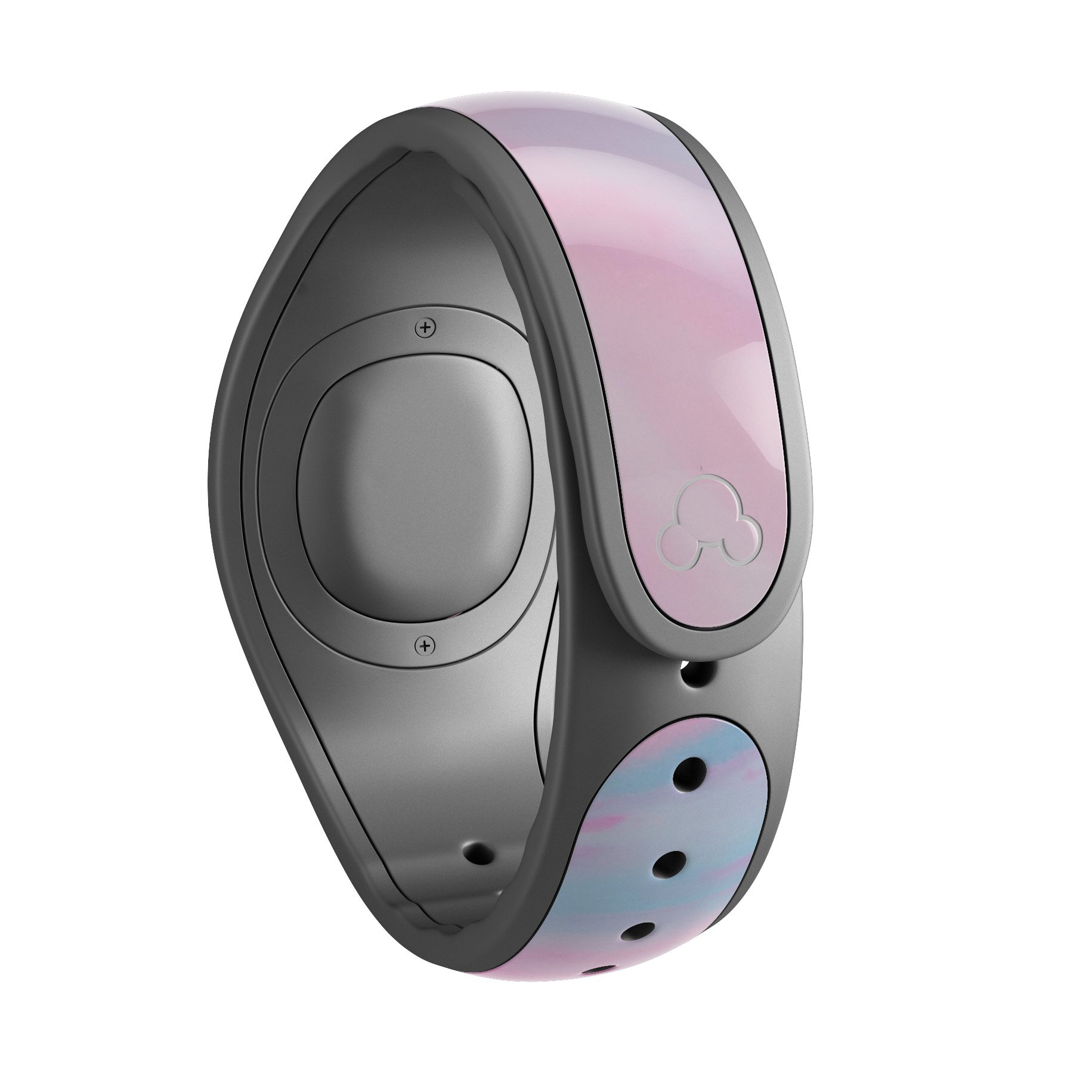 Marbleized Pink Paradise V5 decal skin wrap kit for Disney Magic Band, showcasing a stylish pink marble design.