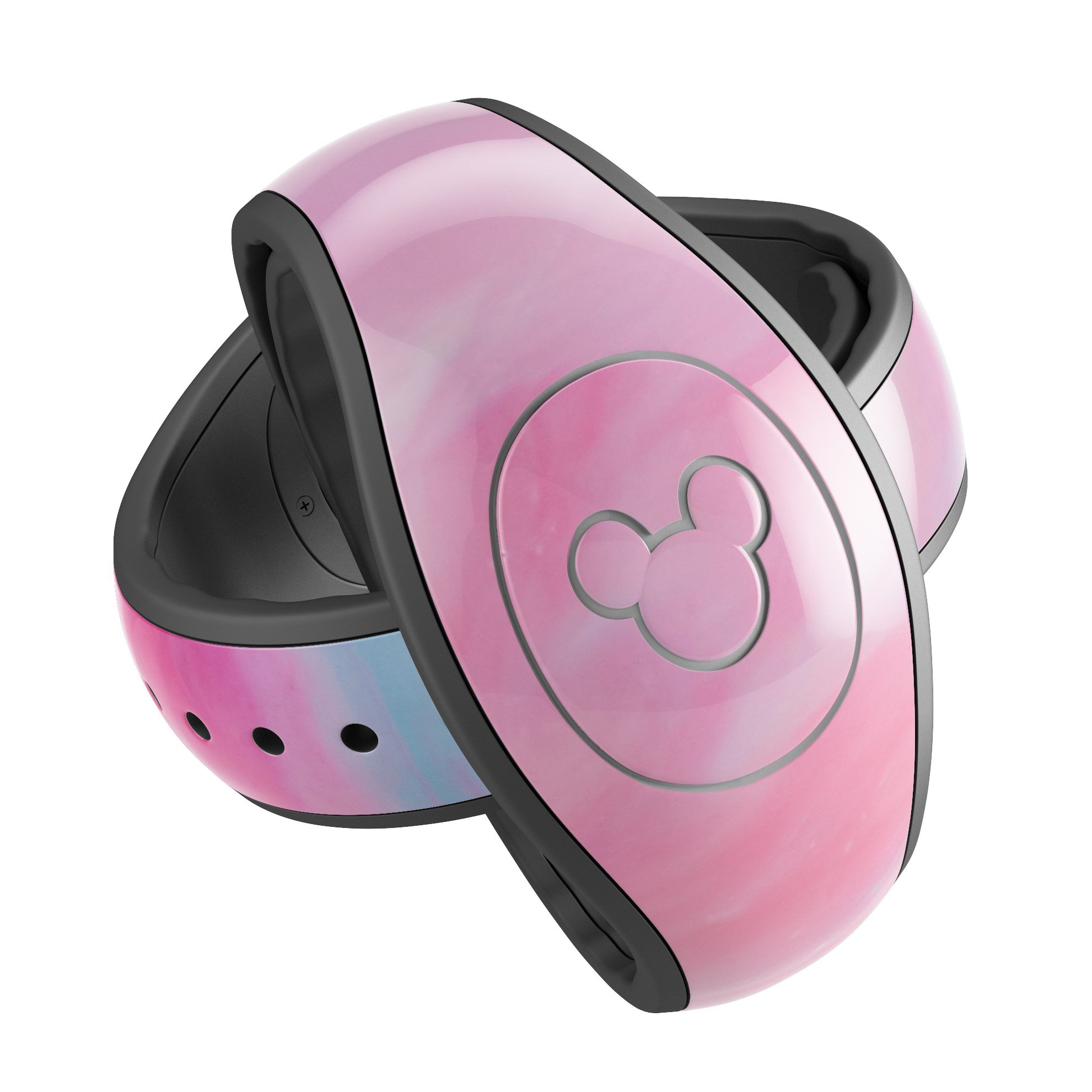 Marbleized Pink Paradise V5 decal skin wrap kit for Disney Magic Band, showcasing a stylish pink marble design.