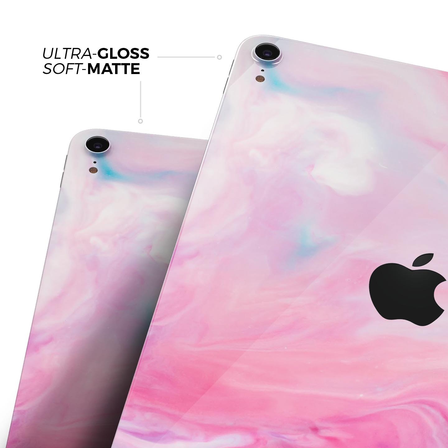 Marbleized Pink Paradise V5 skin decal for Apple iPad, showcasing a stylish pink marble design with ultra-thin protection.