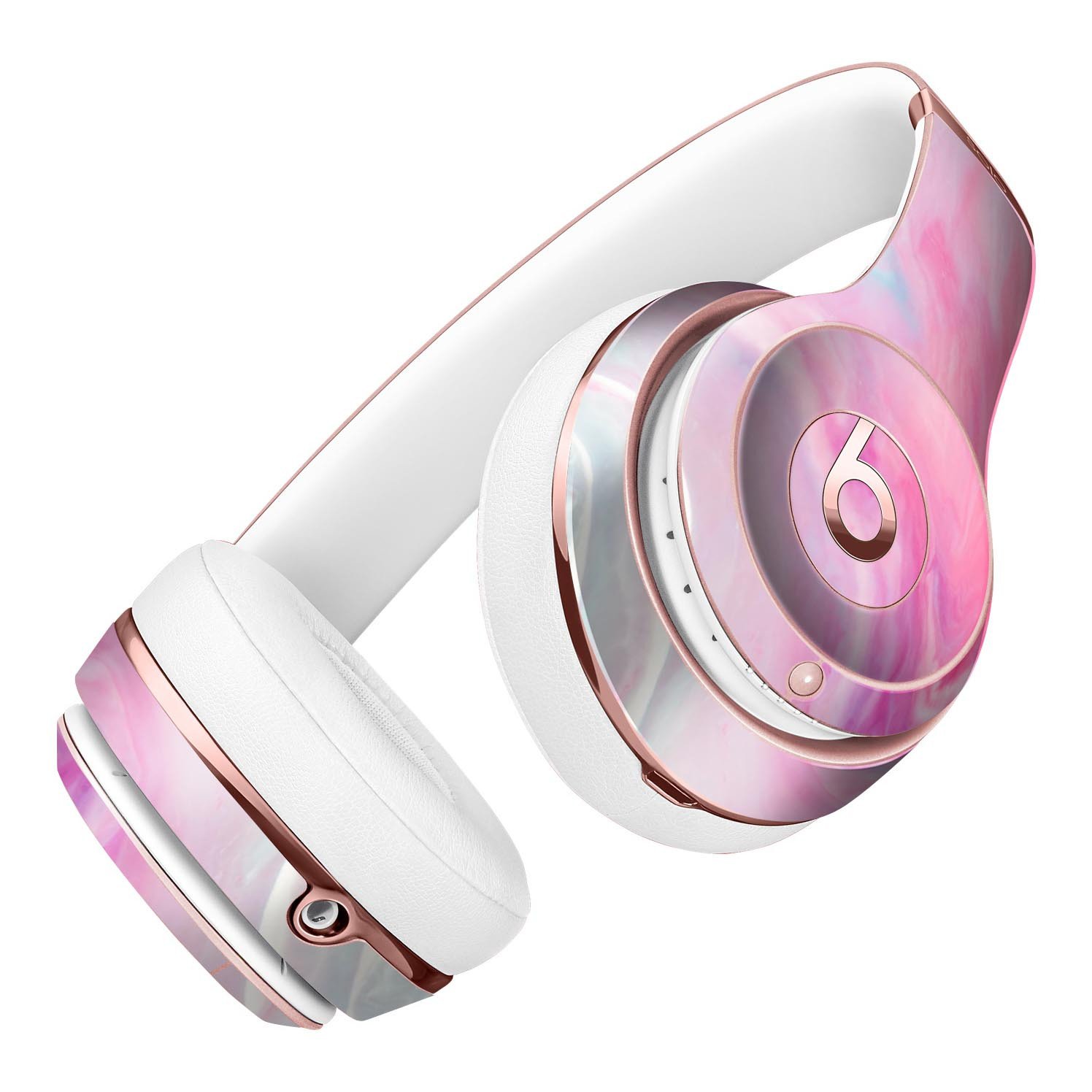 Marbleized Pink Paradise V5 Full-Body Skin Kit for Beats by Dre Solo 3 Wireless Headphones, showcasing vibrant pink marble design.