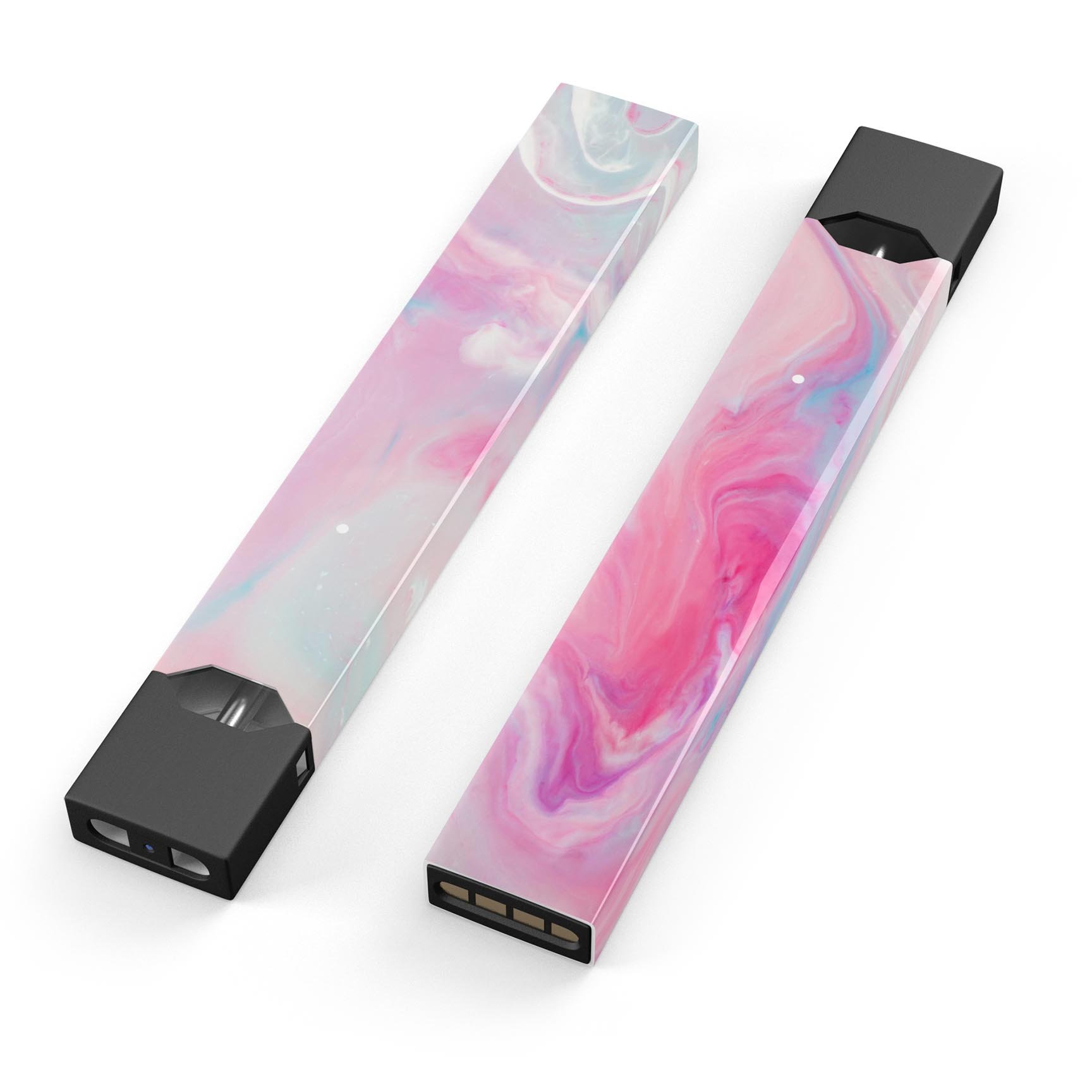 Marbleized Pink Paradise V5 skin-wrap for JUUL device, showcasing vibrant pink marble design and precision cut.