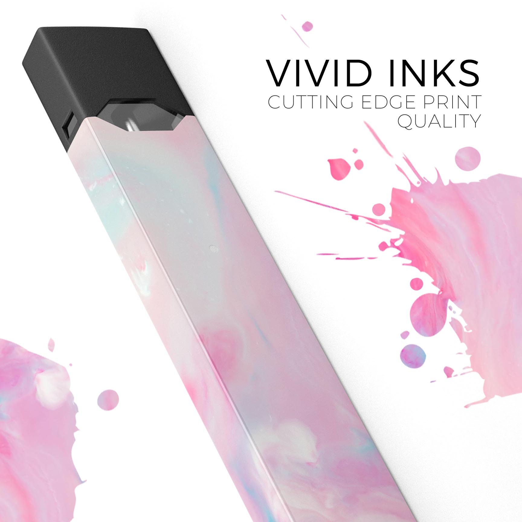 Marbleized Pink Paradise V5 skin-wrap for JUUL device, showcasing vibrant pink marble design and precision cut.