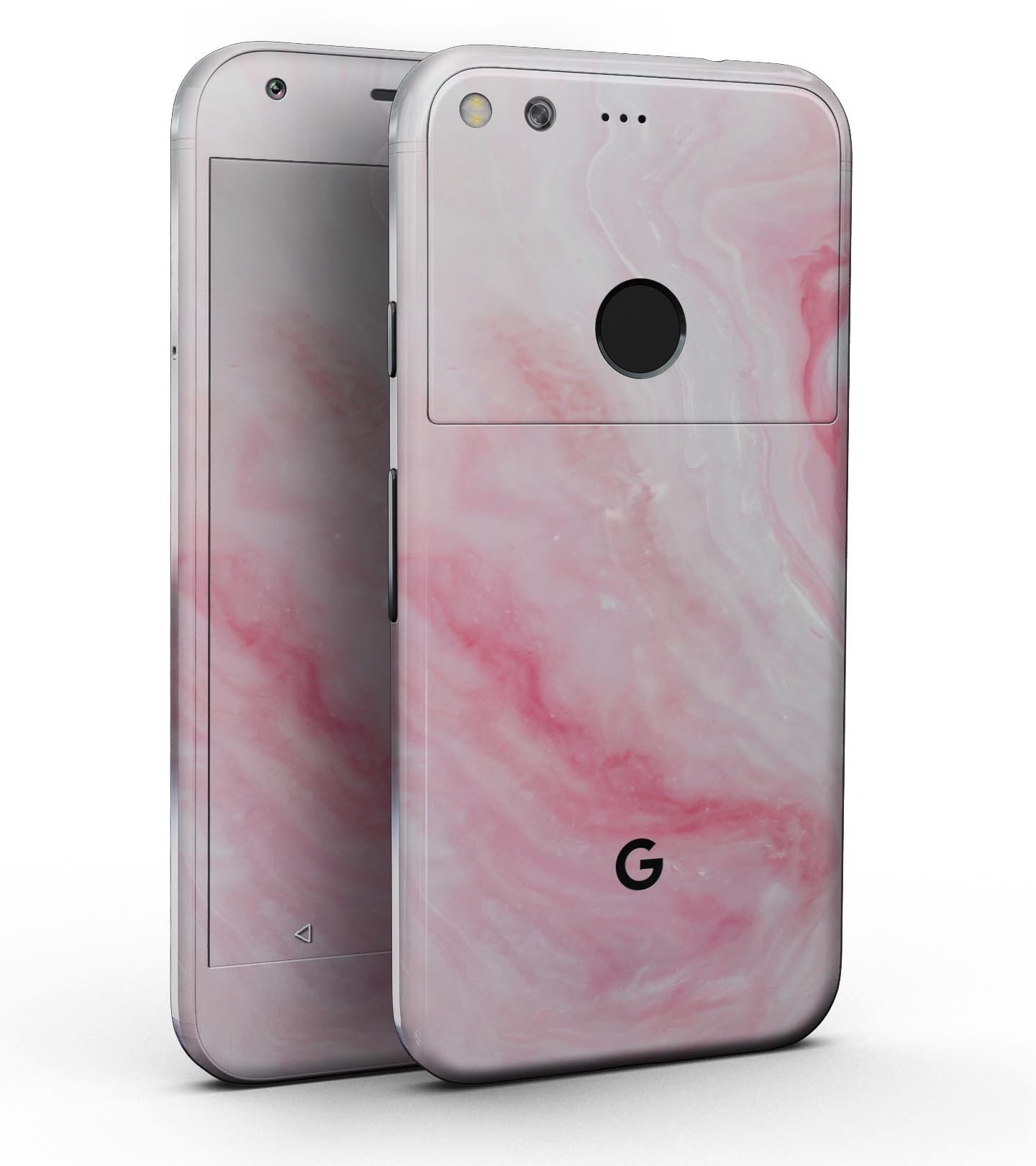 Marbleized Pink Paradise V6 Full-Body Skin Kit for Google Pixel, showcasing a stylish pink marble design.