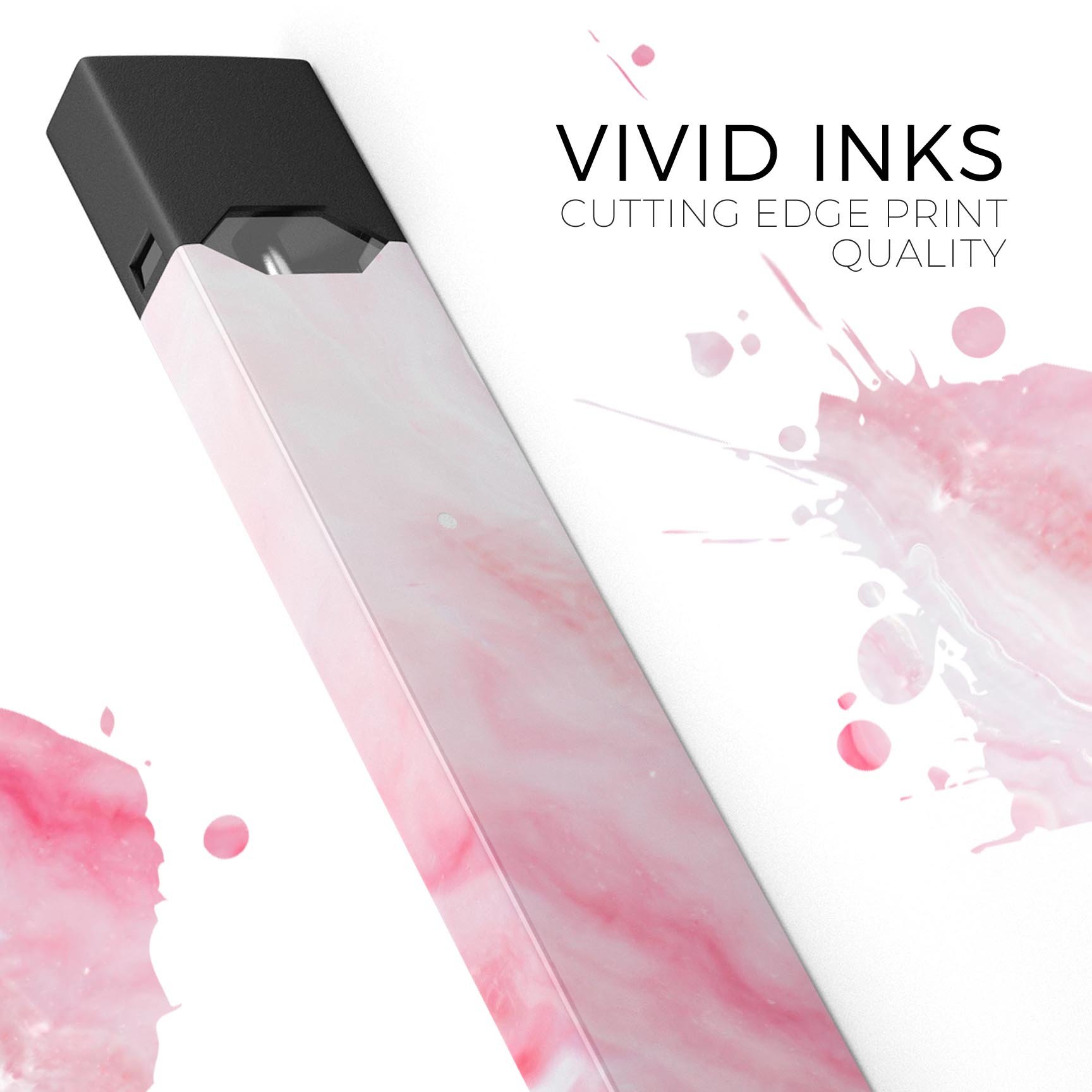 Marbleized Pink Paradise V6 skin-wrap for JUUL device, showcasing vibrant pink marble design and protective features.