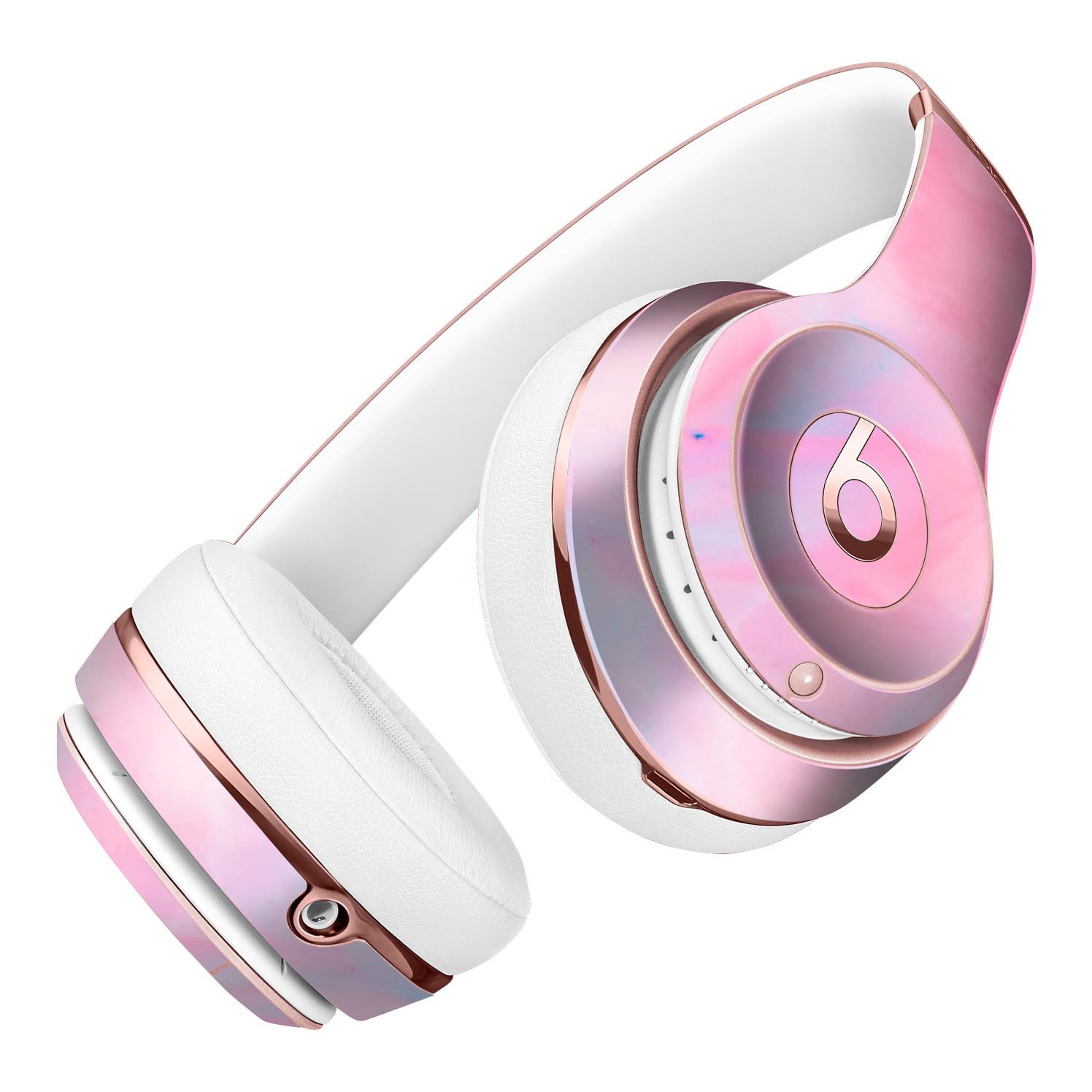 Marbleized Pink Paradise V7 Full-Body Skin Kit for Beats by Dre Solo 3 Wireless Headphones, showcasing vibrant pink and marble patterns.