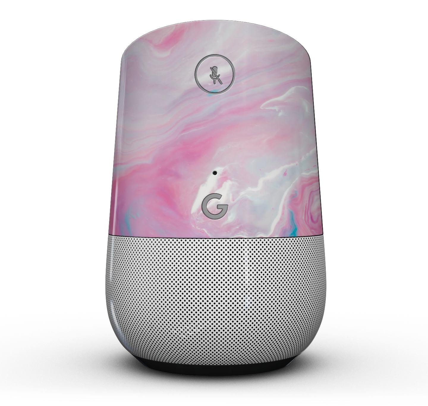 Marbleized Pink Paradise V8 Full-Body Skin Kit for Google Home, showcasing a stylish pink marble design.