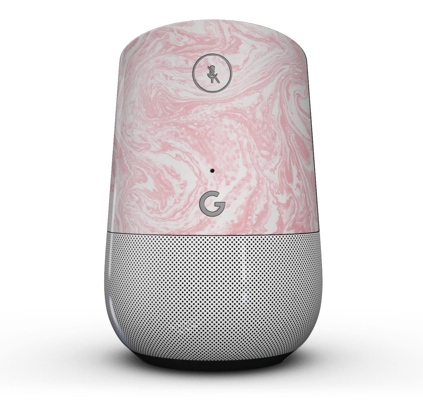 Marbleized Pink Full-Body Skin Kit for Google Home Assistant, showcasing a stylish design and precision fit.